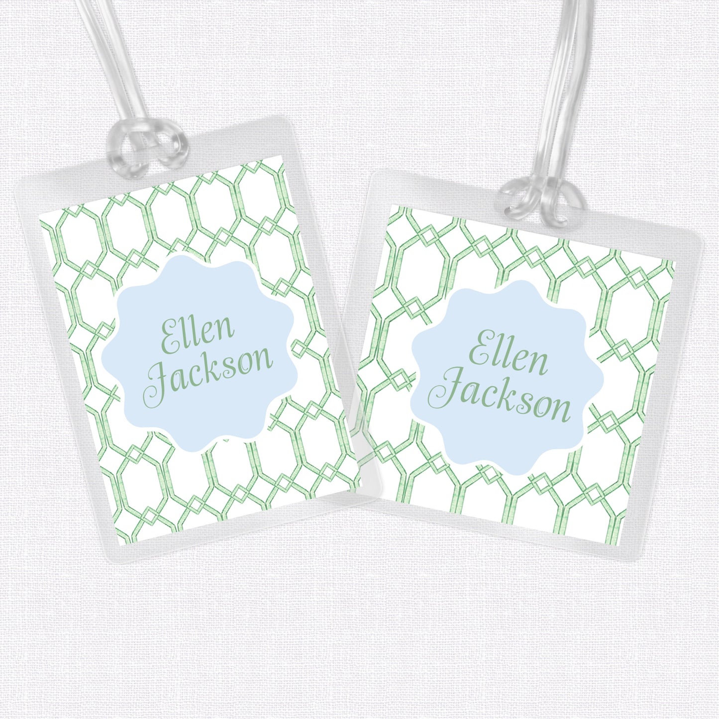 Geometric Bag Tag, Luggage Tag, Laminated Bag Tag