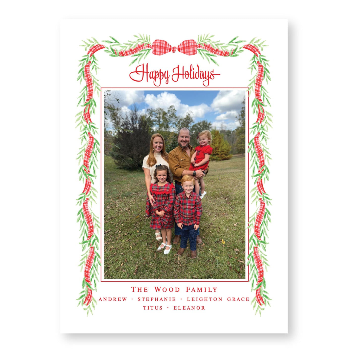 Santas Staples Frame | 5x7 Holiday Photo Card with Envelope