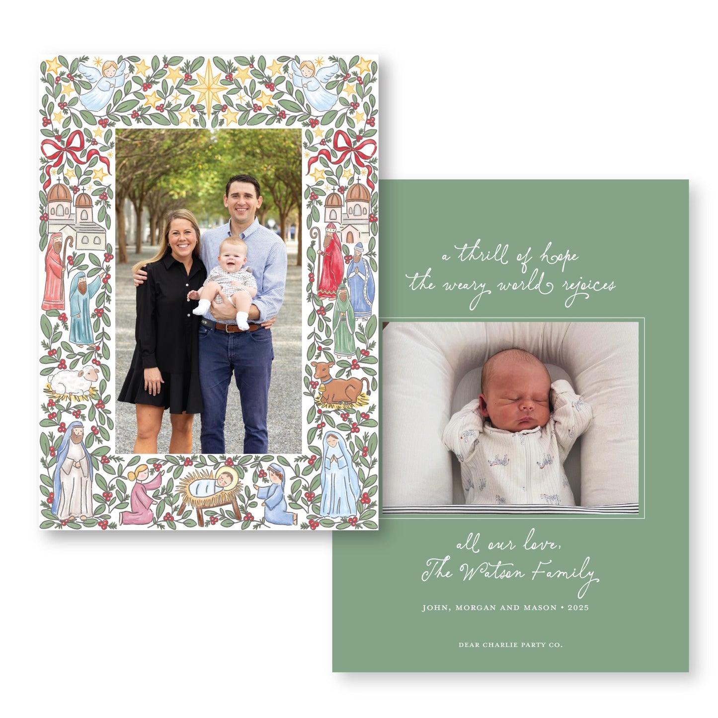 The Nativity Story Traditional Frame | 5x7 Holiday Photo Card with Envelope