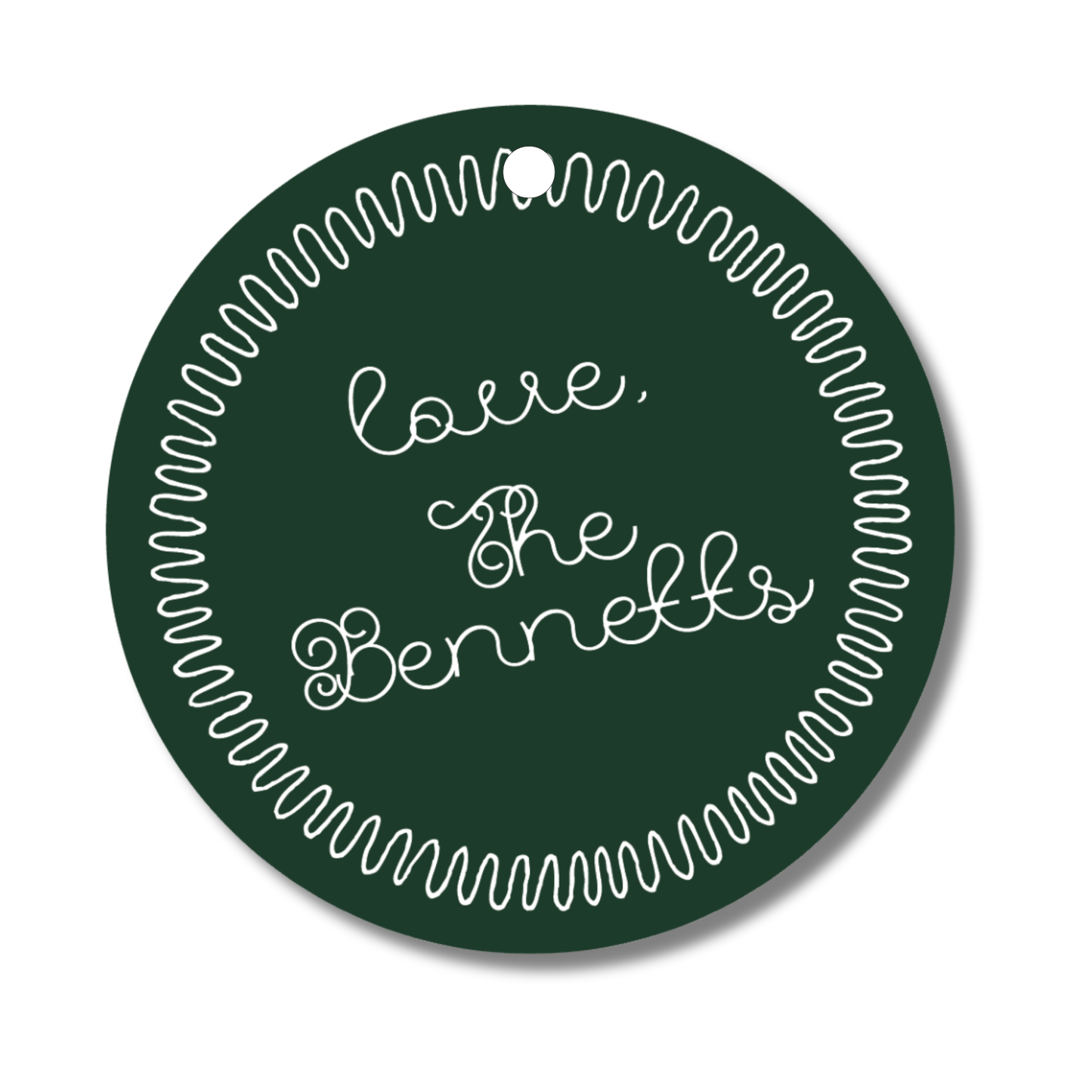 Doodle Border Round Hanging Gift Tag