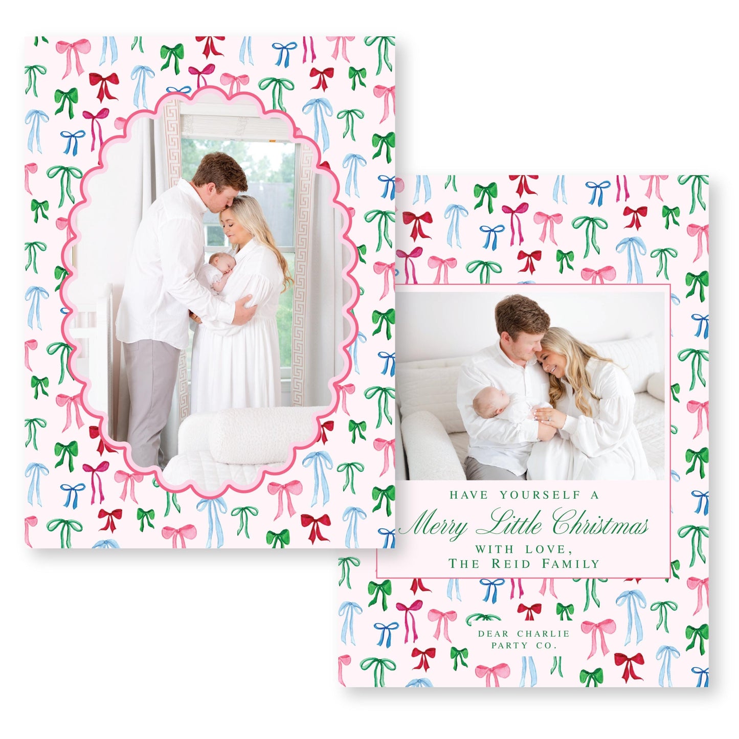 Decked in Bows Card | 5x7 Holiday Photo Card with Envelope