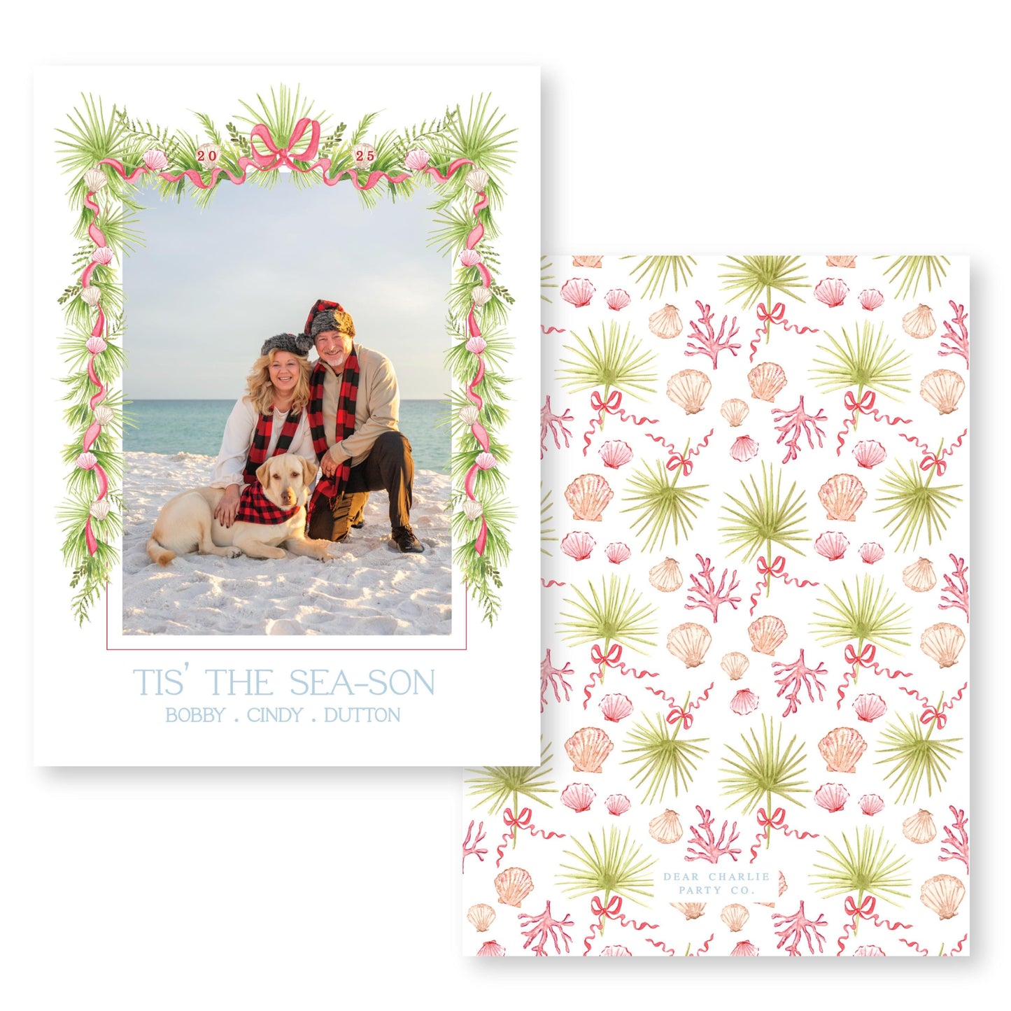 Holiday in the Sun Card in Red | 5x7 Holiday Photo Card with Envelope