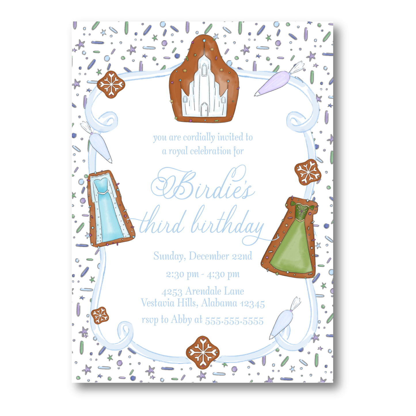 Frozen Cookie Decorating Party Invitation