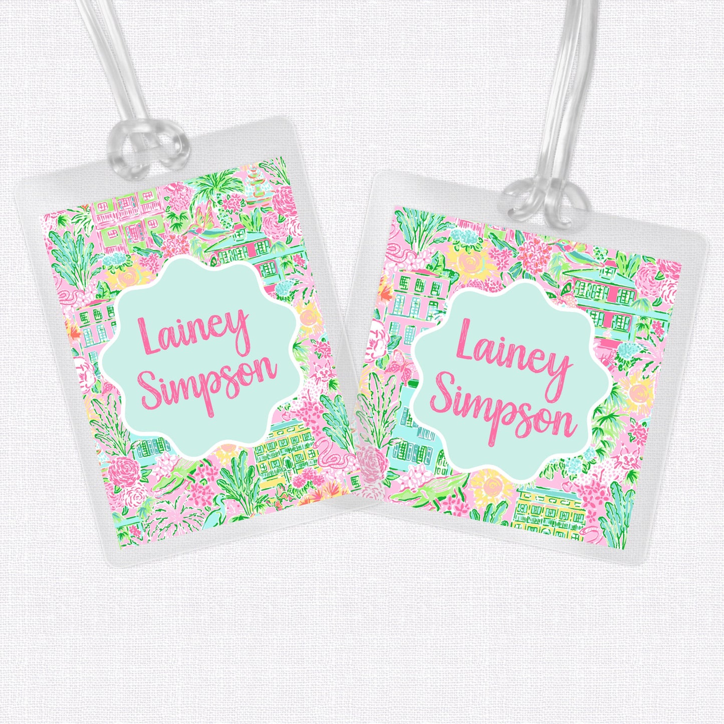 Bright Beach Bag Tag, Luggage Tag, Laminated Bag Tag