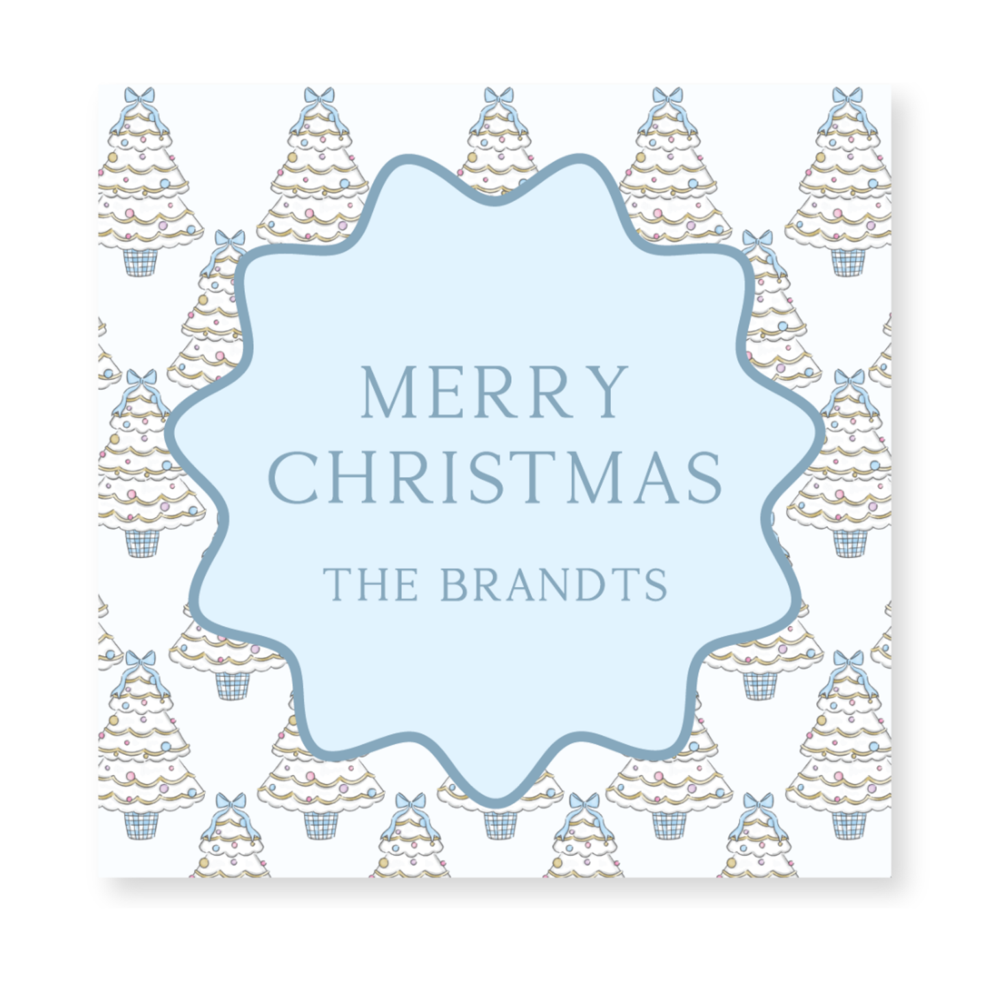 White and Blue Tree Tags