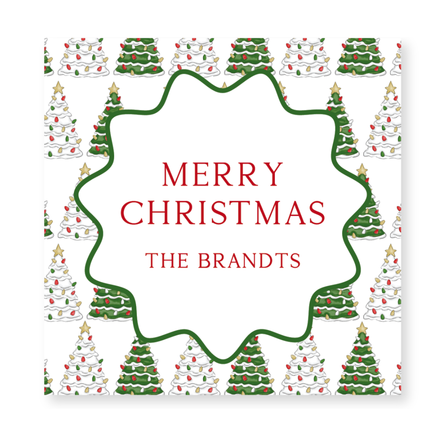 Traditional Christmas Color Tree Tags