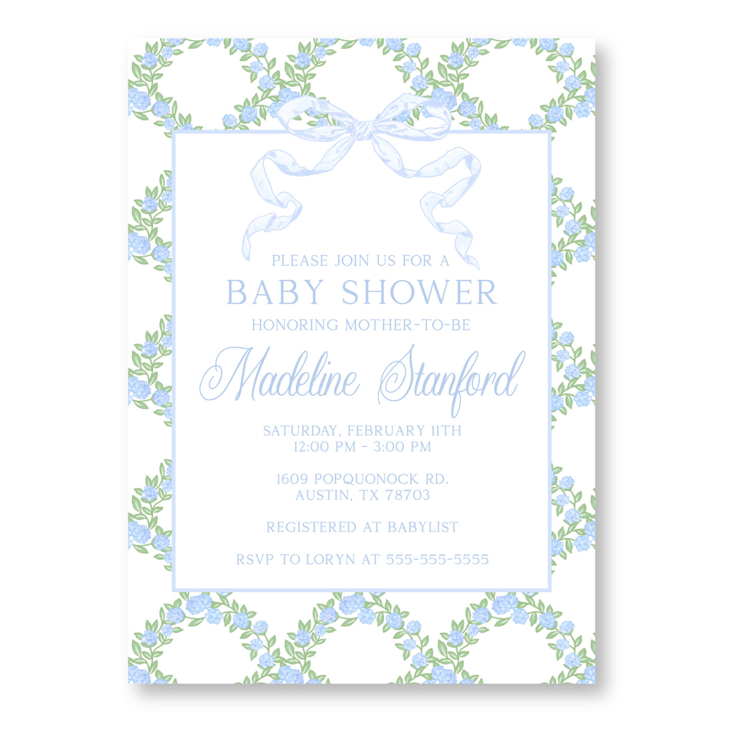 Floral Trellis Baby Shower Invitation