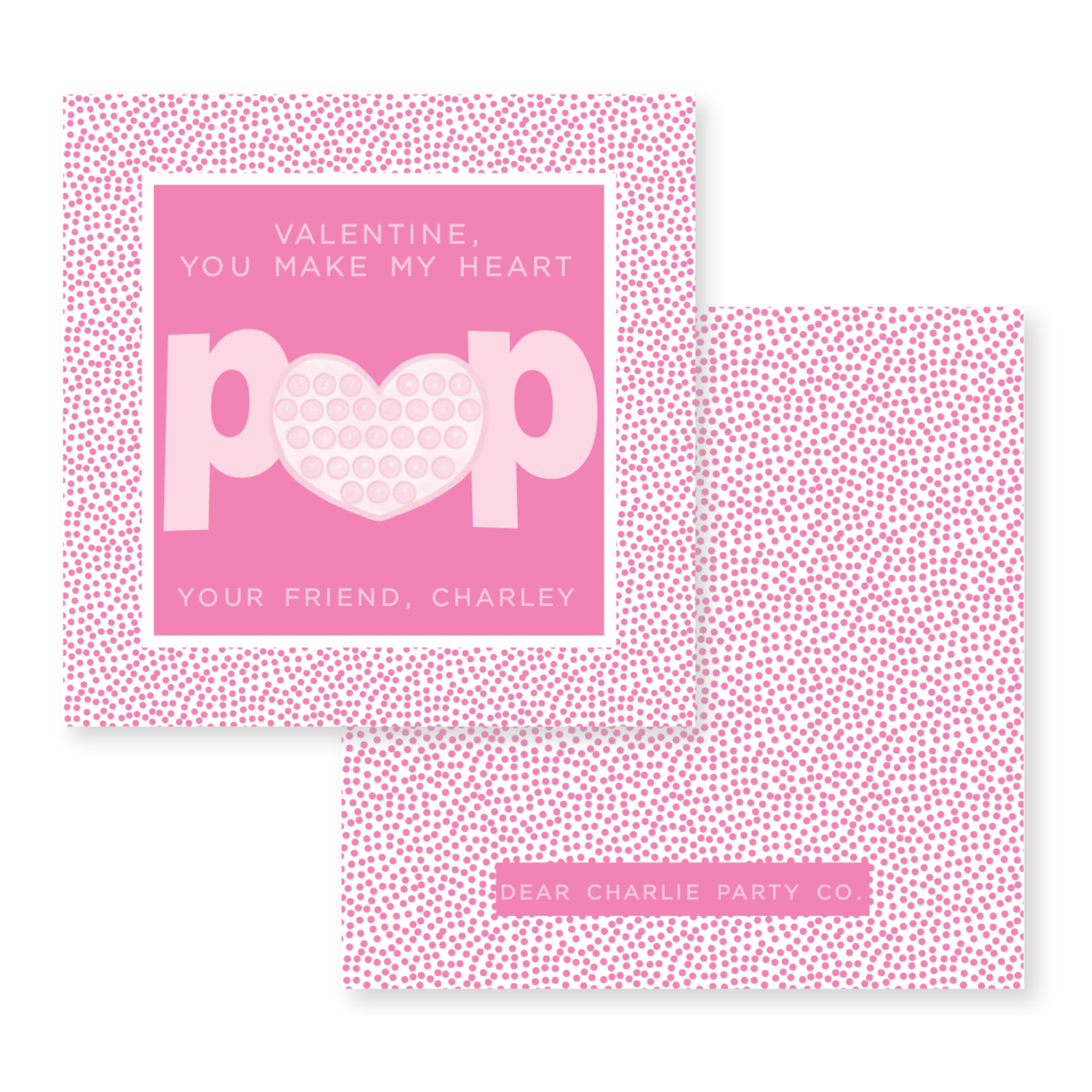 a pink card with a heart on it