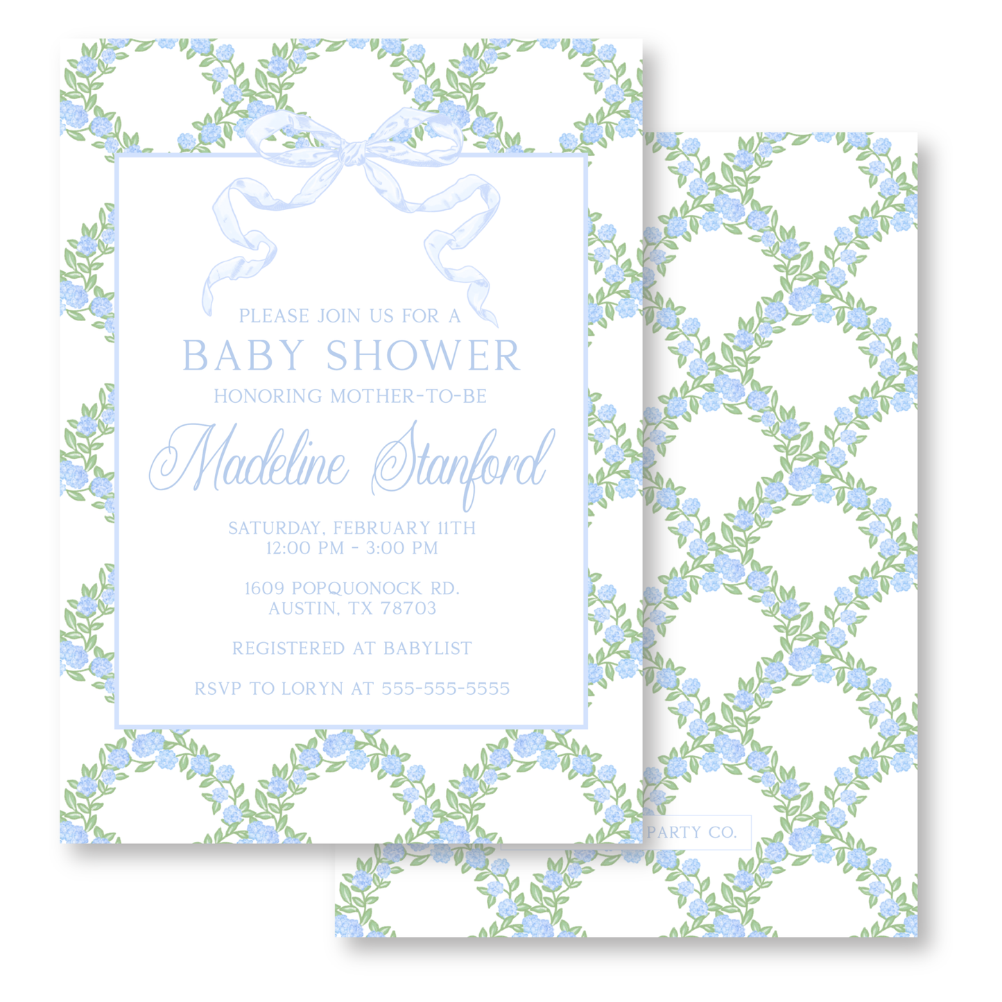 Floral Trellis Baby Shower Invitation