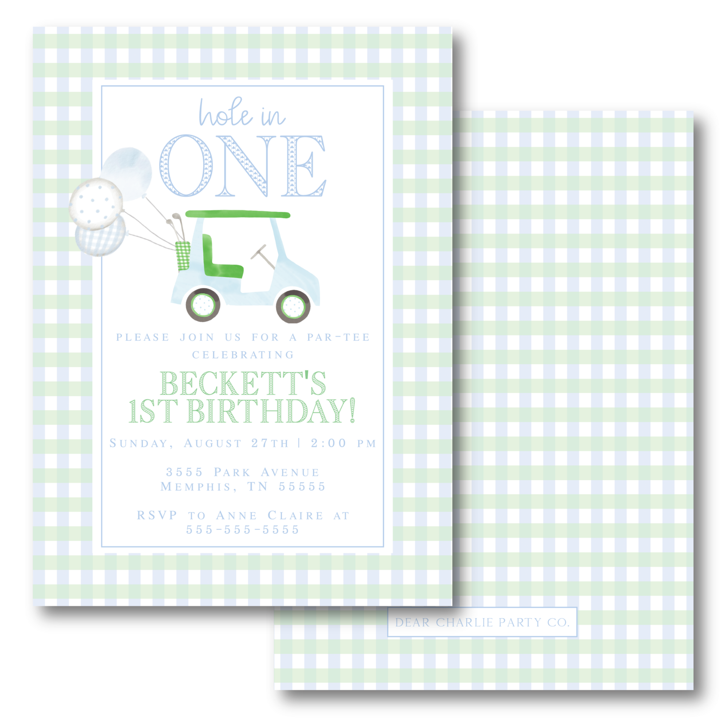 Hole in One Golf Birthday Invitation