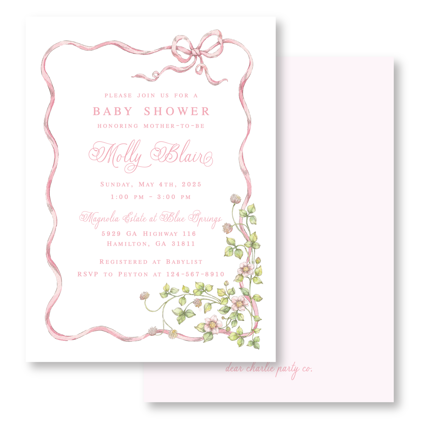 Floral Girl Baby Shower Invitation