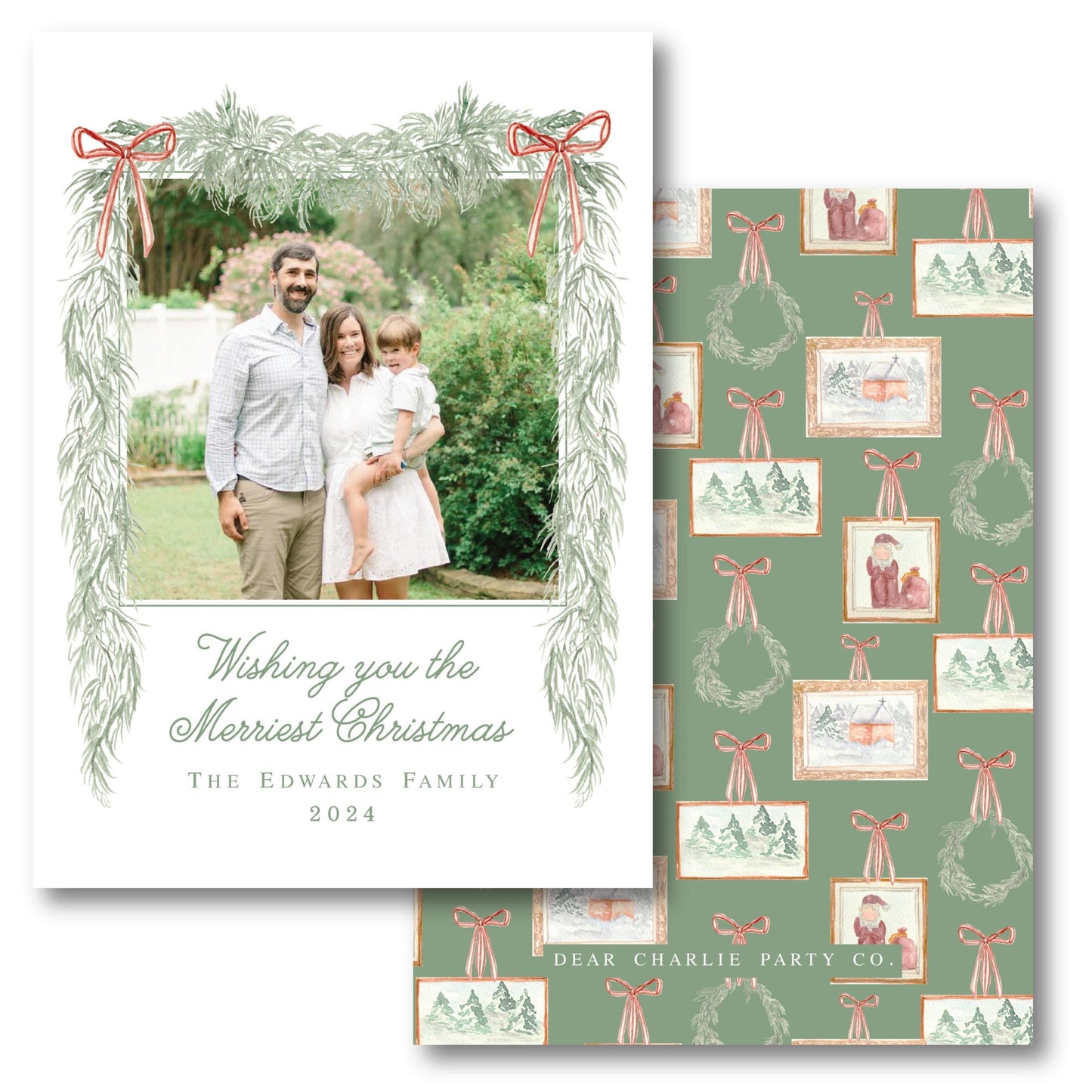 a christmas card with a photo of a family