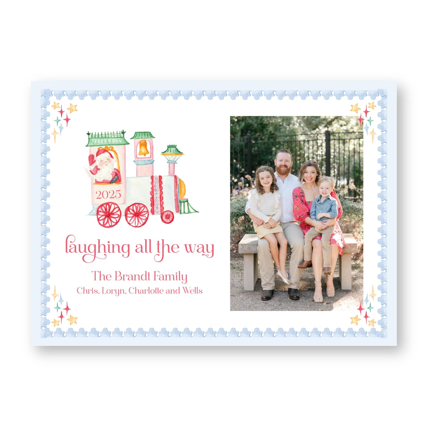 Northbound Noel, Santa Train Horizontal | 5x7 Holiday Photo Card with Envelope