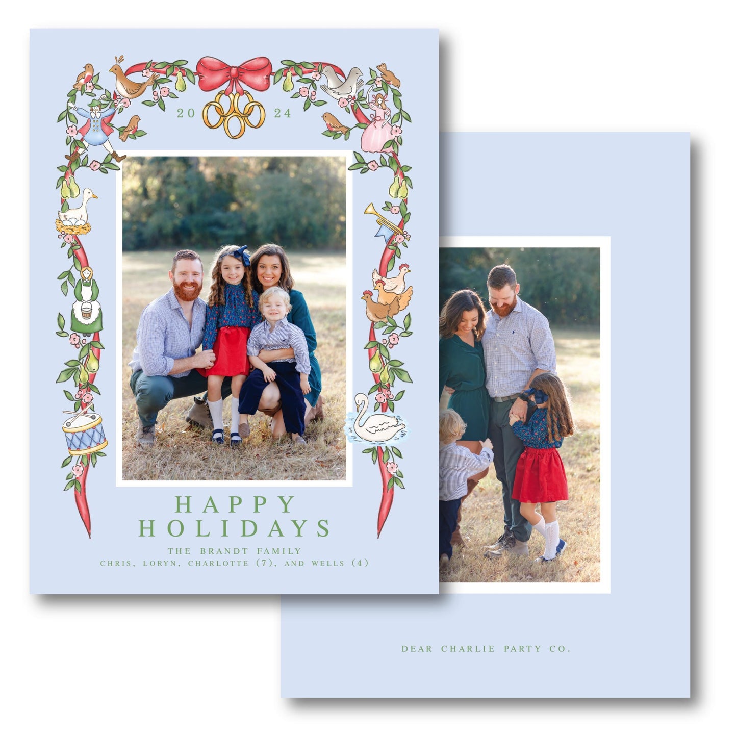 a holiday card with a picture of a family
