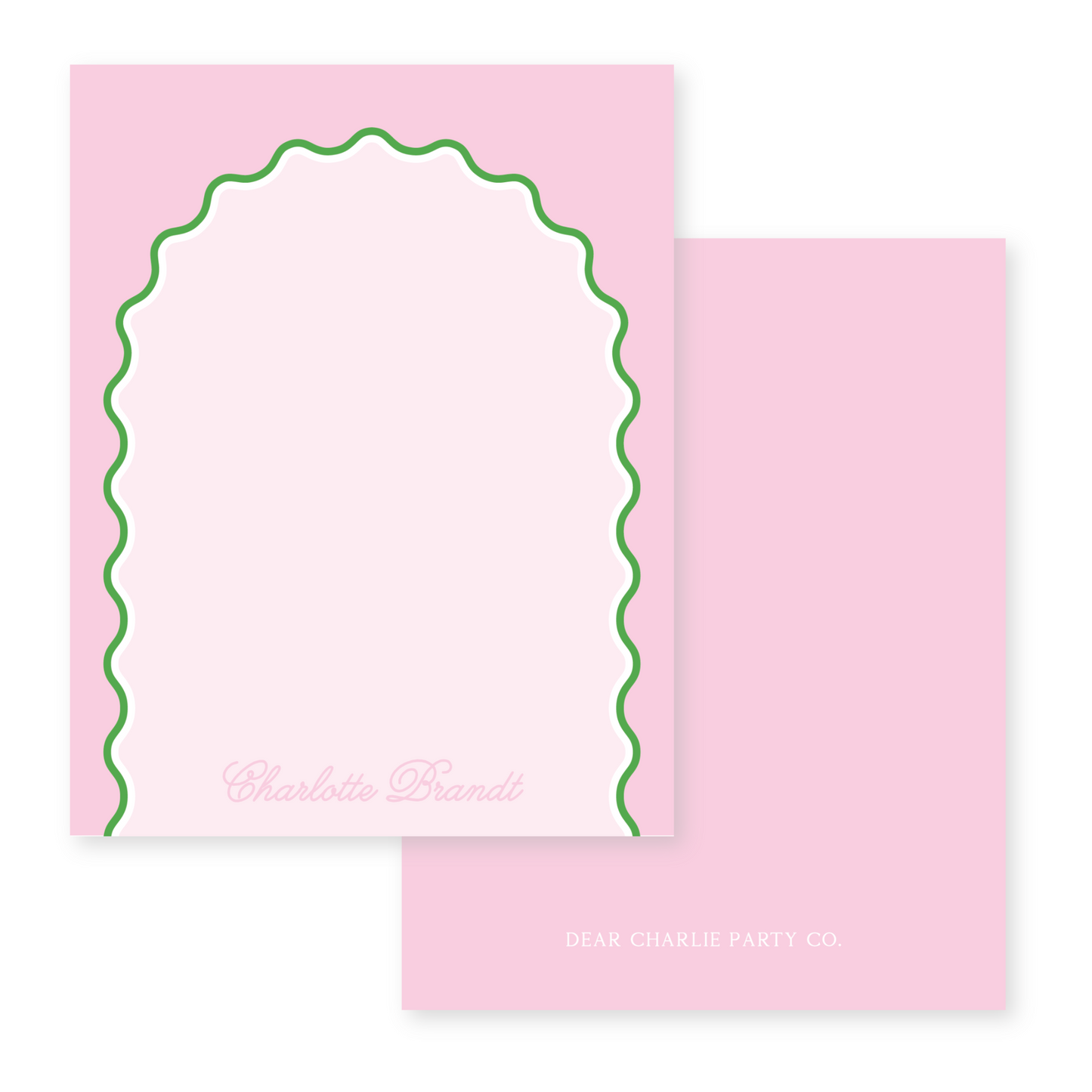 Wavy Pink Shades Vertical Notecards