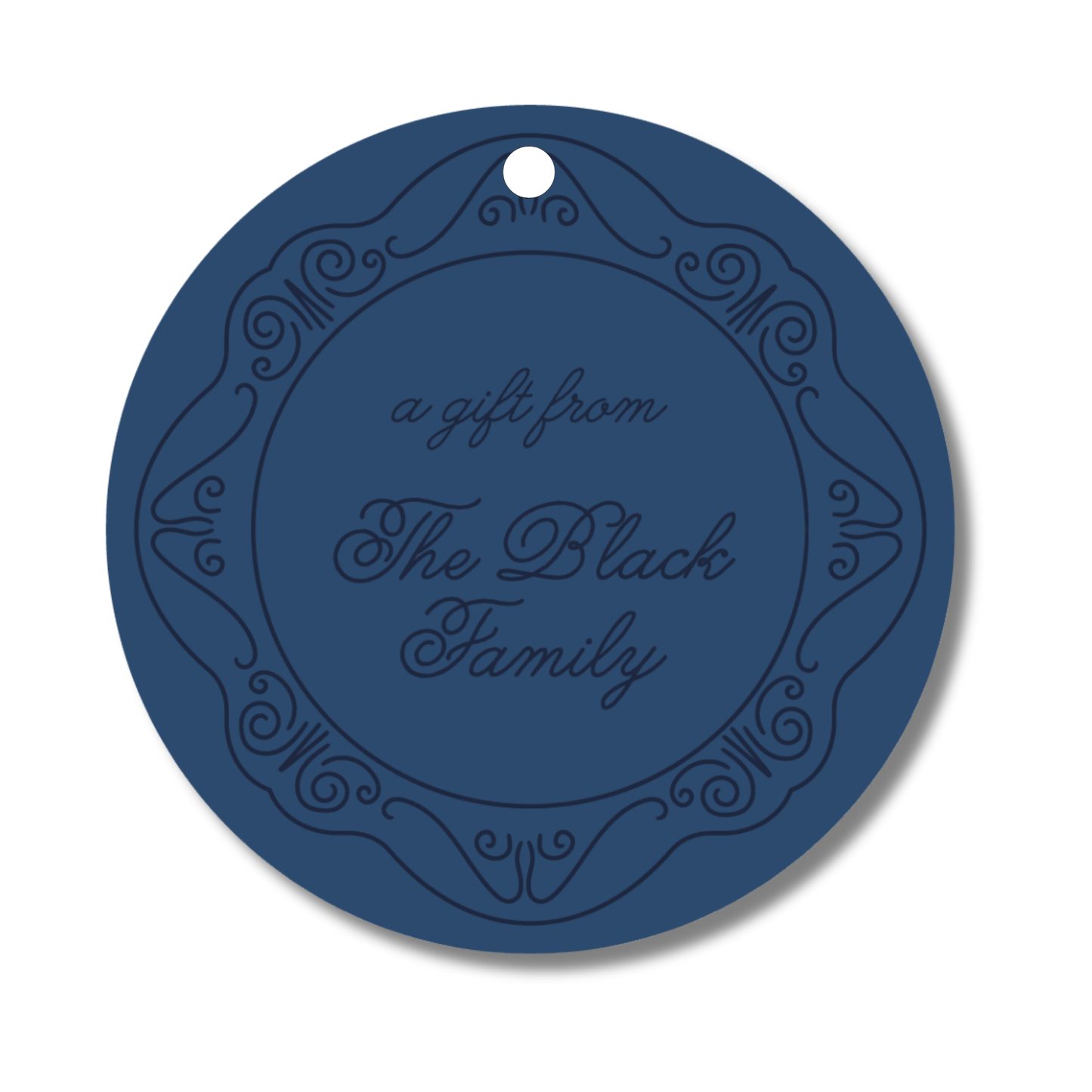 Doodle Border Round Hanging Gift Tag