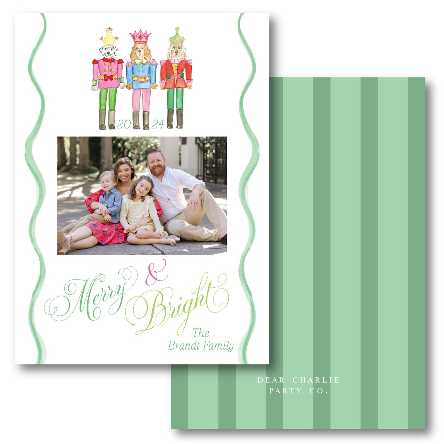 a christmas card with a family picture on it