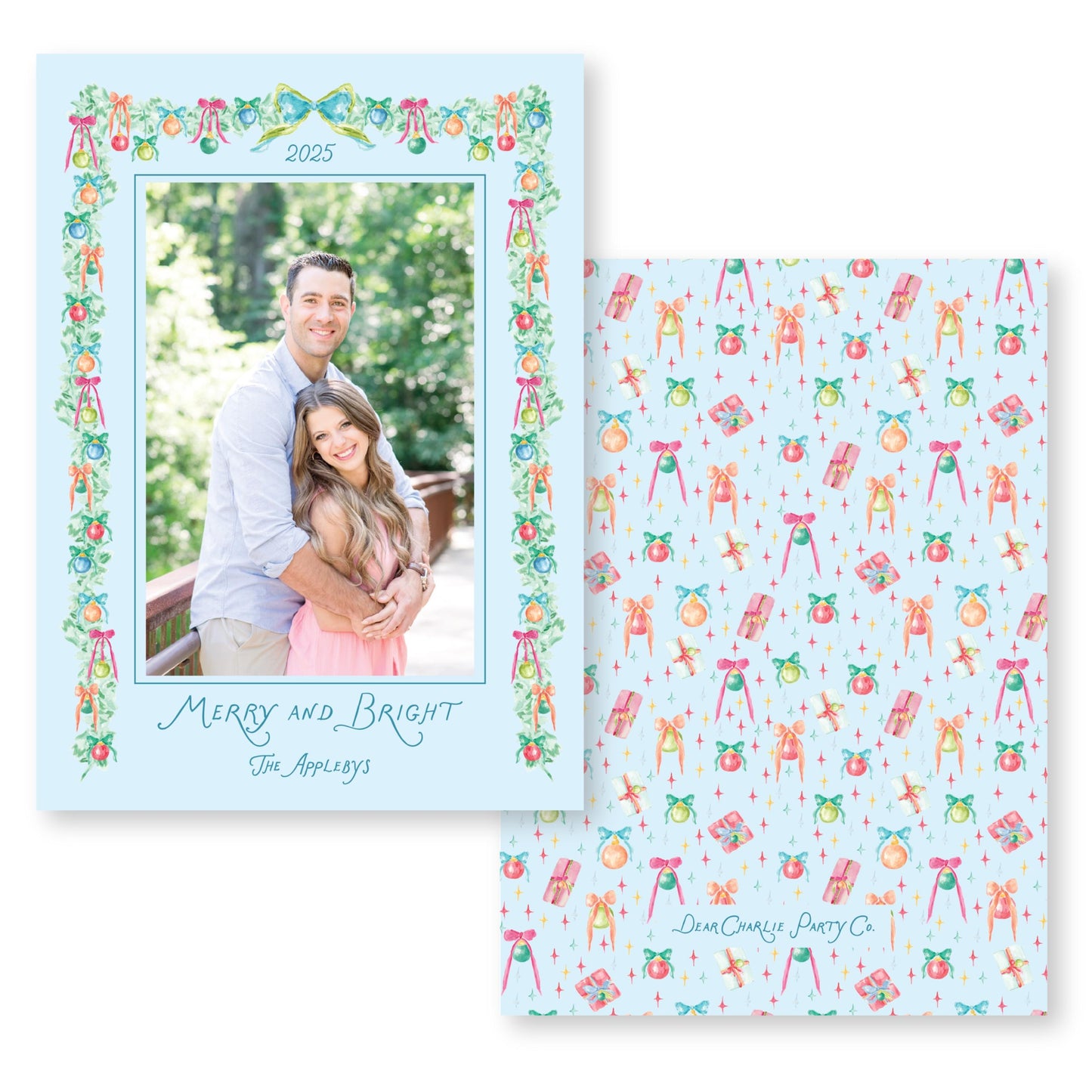 Merry Kitchmas Christmas in Blue | 5x7 Holiday Photo Card with Envelope