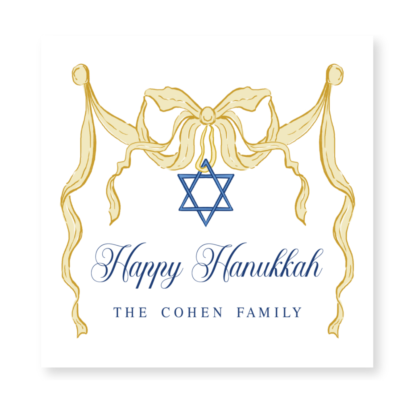 a hanukkah card with a star of david