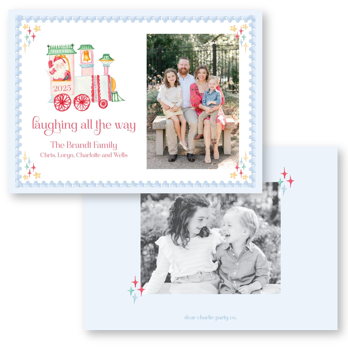 Northbound Noel, Santa Train Horizontal | 5x7 Holiday Photo Card with Envelope
