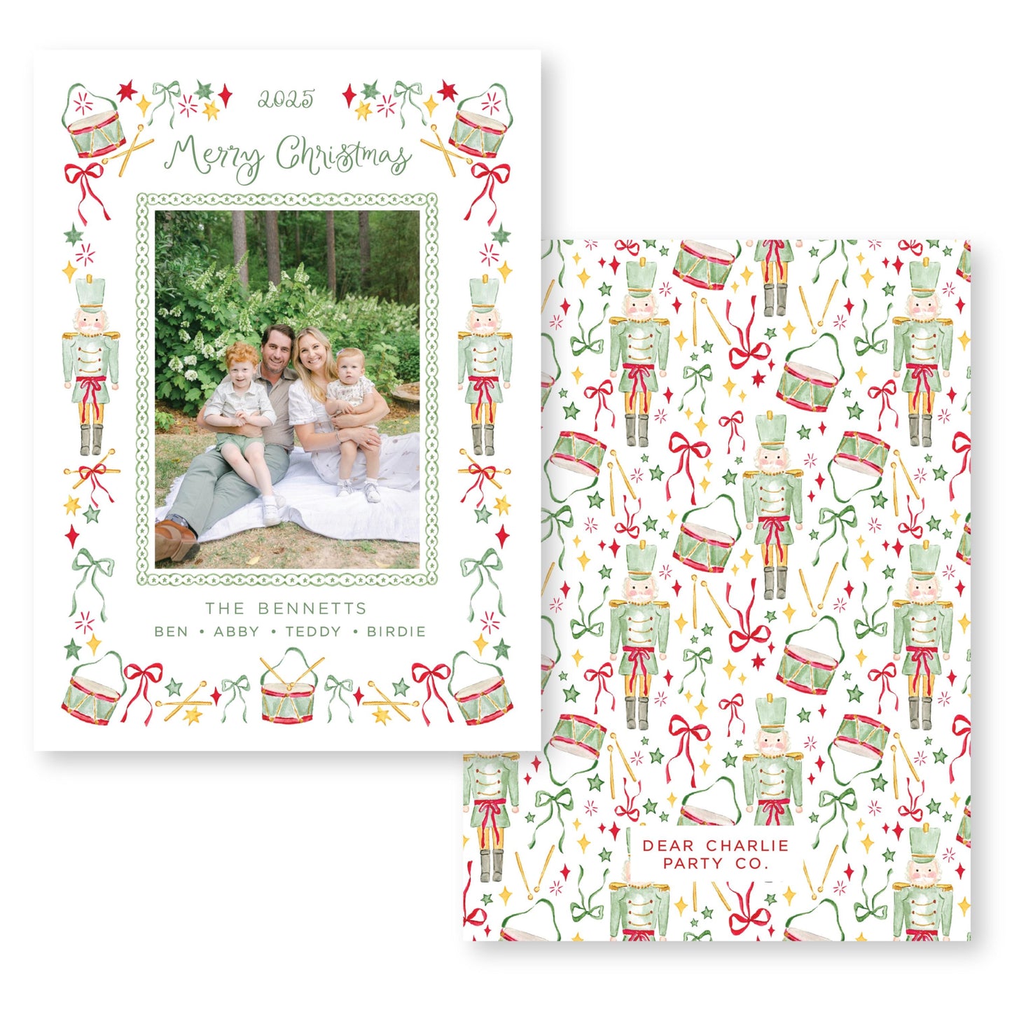 Santa's Soldier in Green | 5x7 Holiday Photo Card with Envelope
