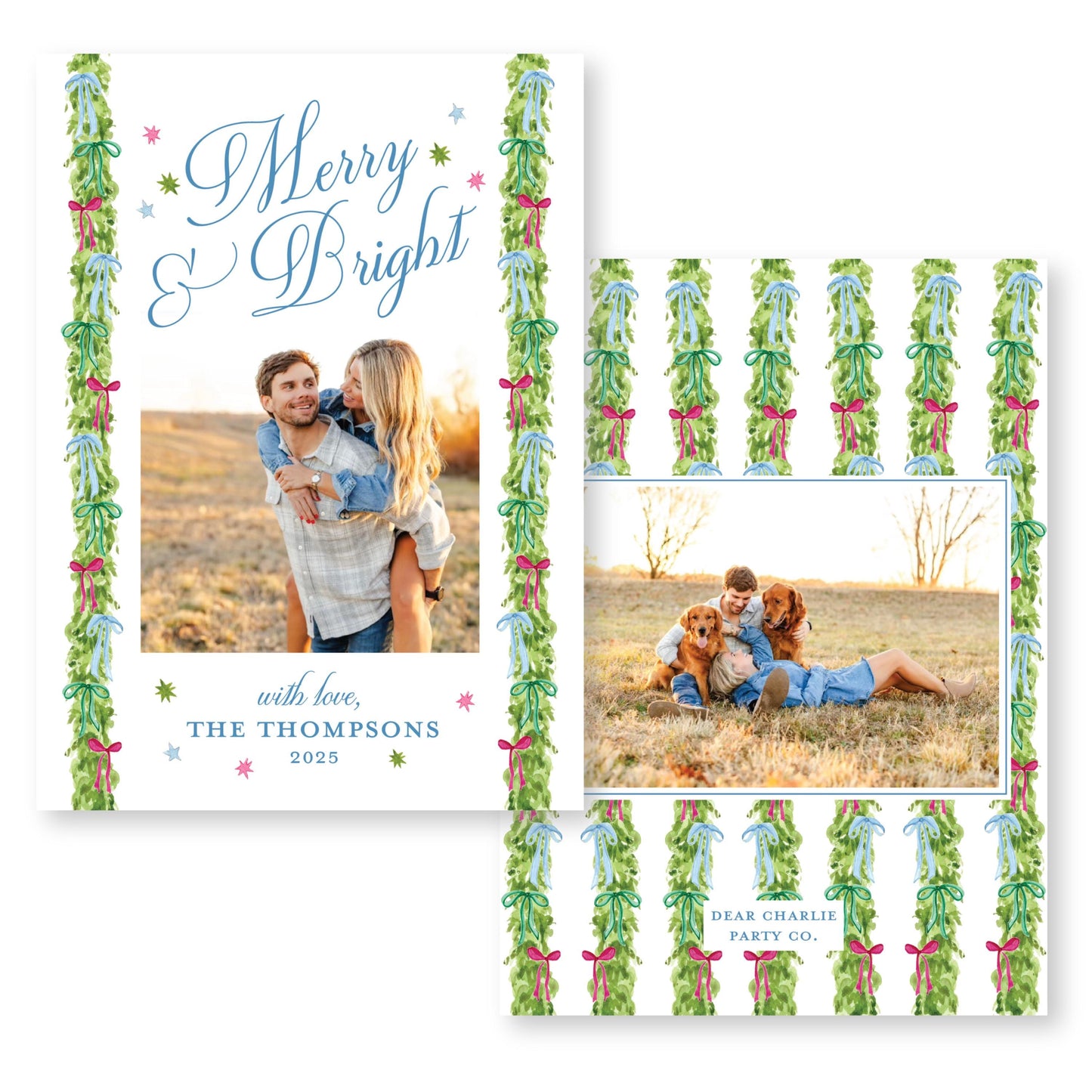 Decked in Bows Card | 5x7 Holiday Photo Card with Envelope