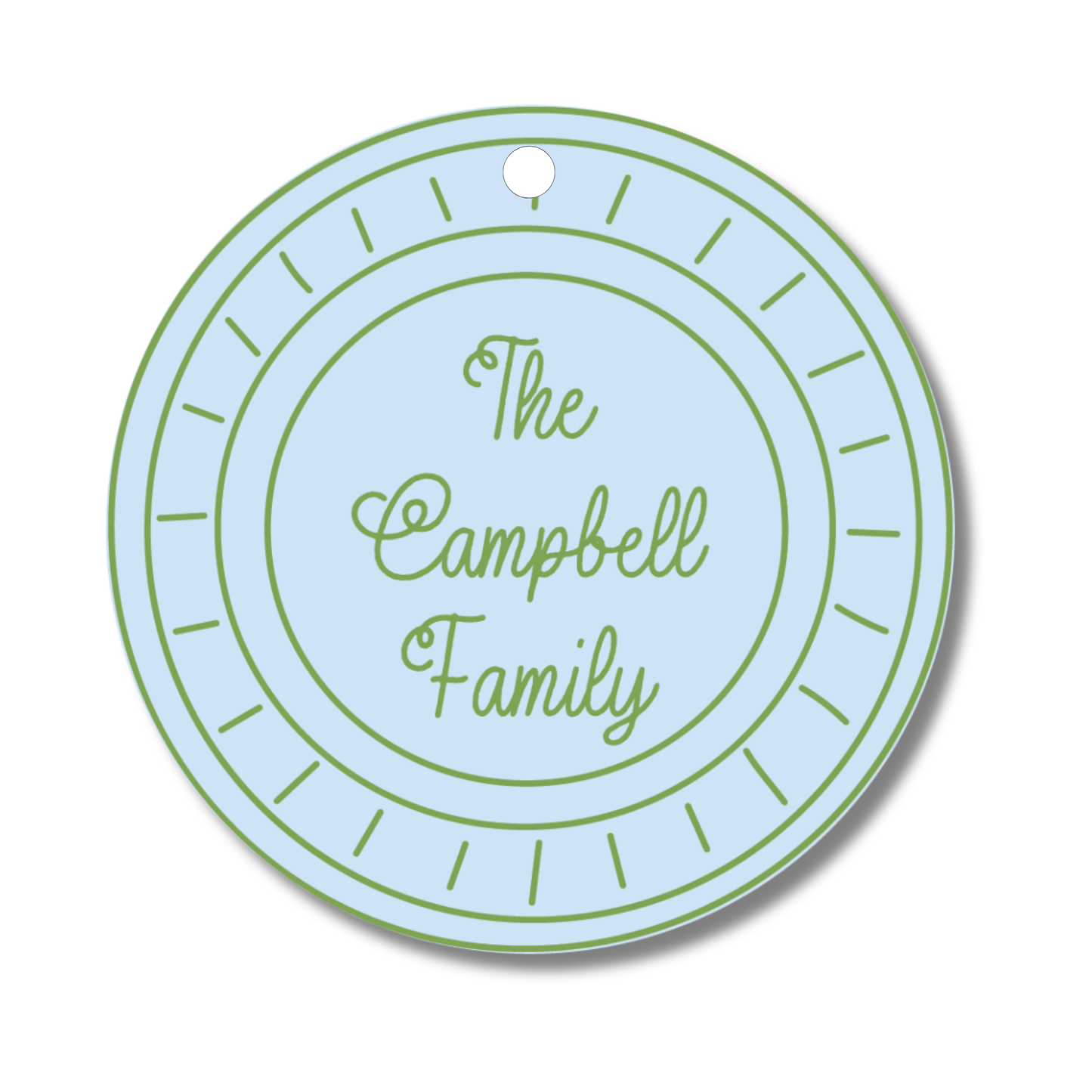 Doodle Border Round Hanging Gift Tag