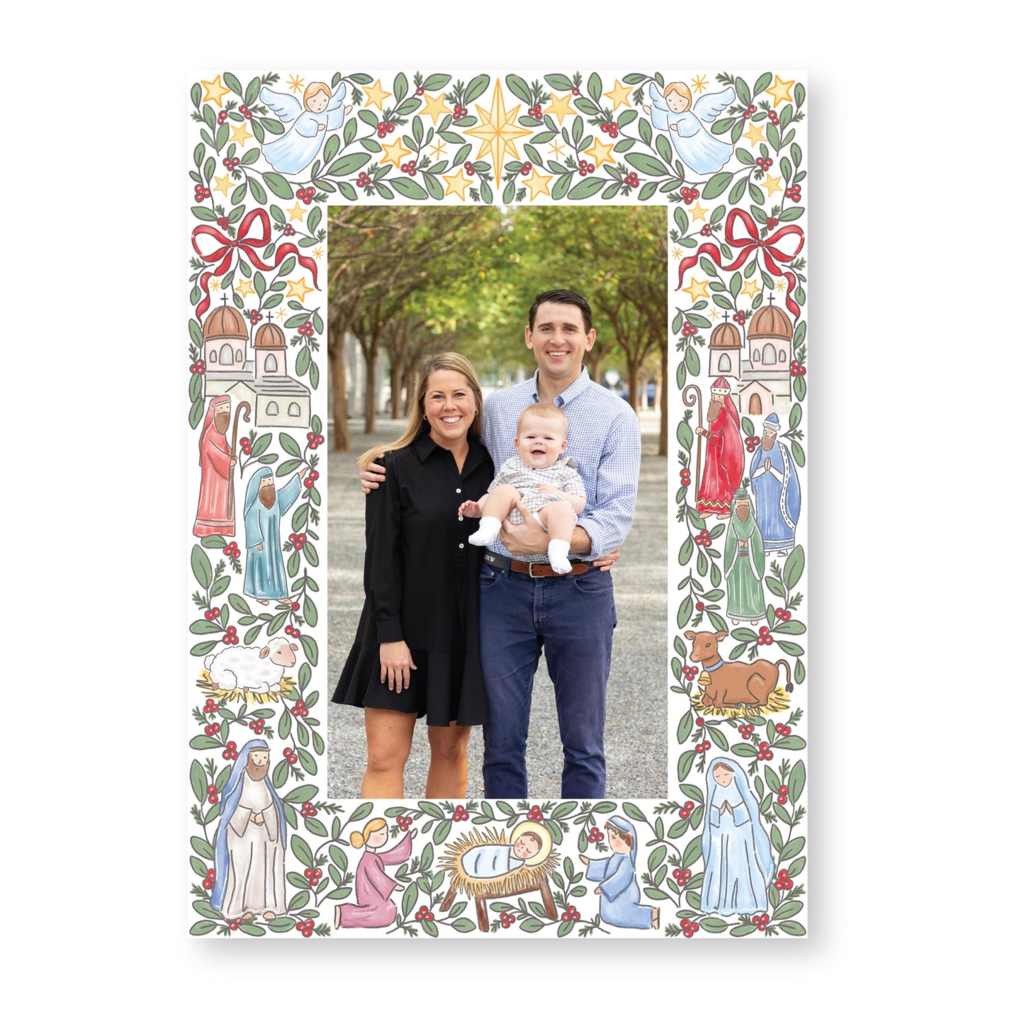 The Nativity Story Traditional Frame | 5x7 Holiday Photo Card with Envelope