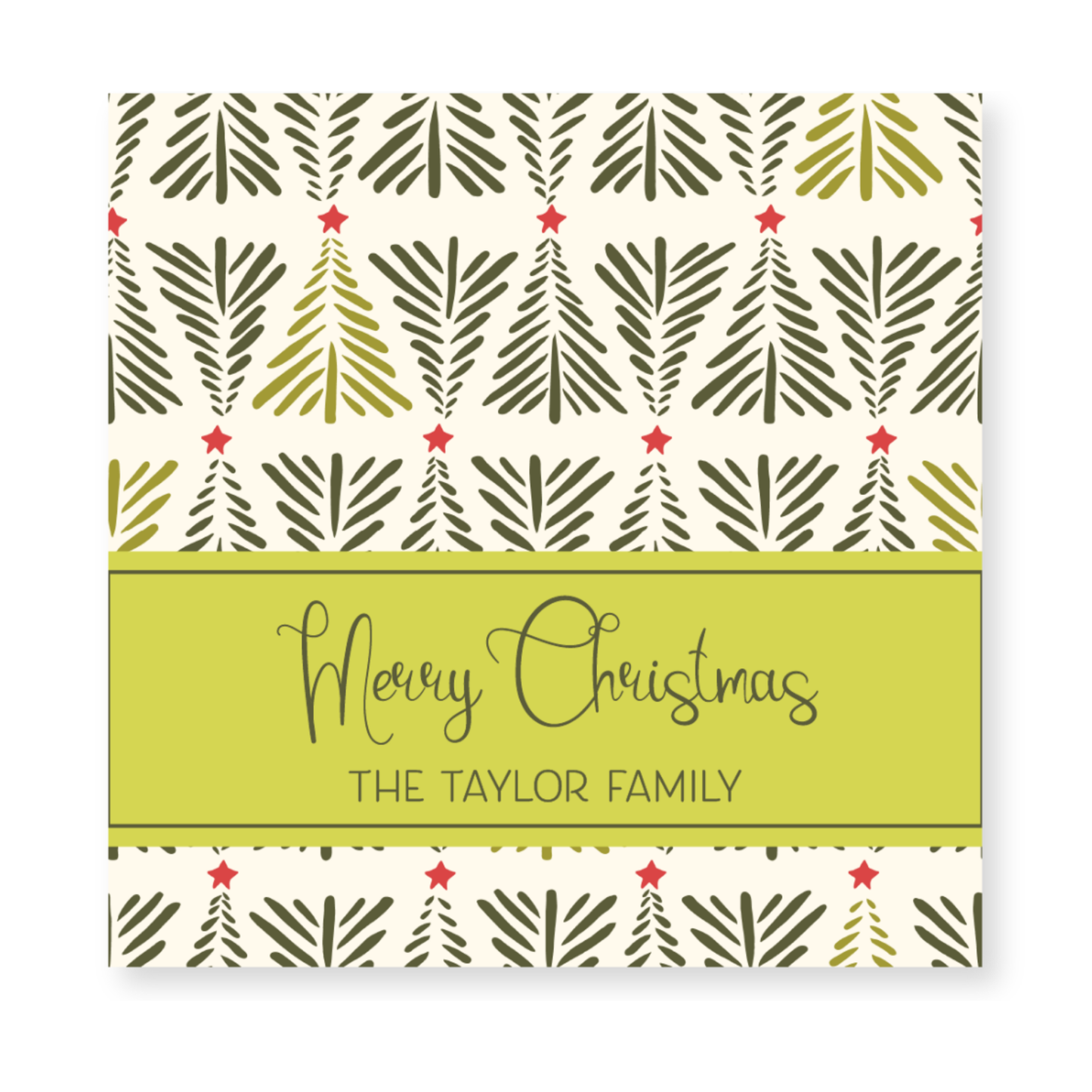 a merry christmas card with a green border