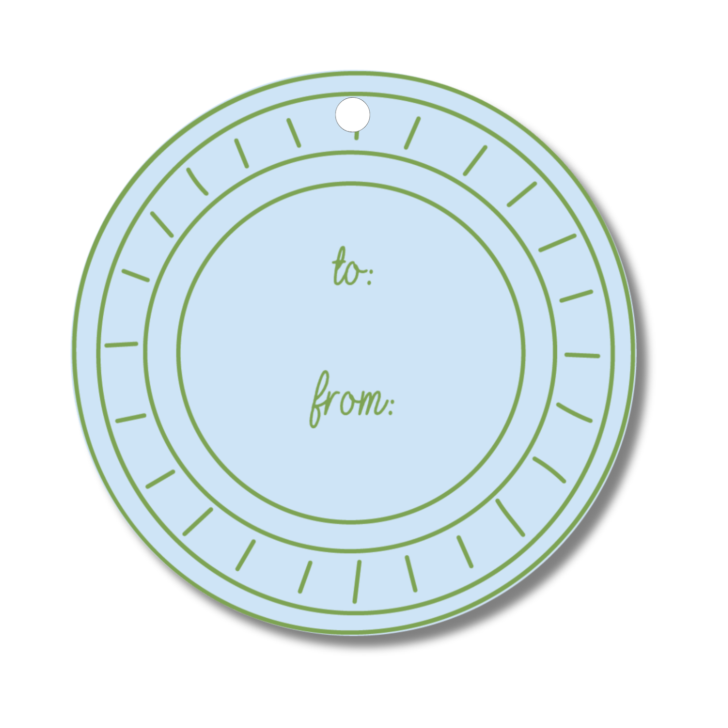 Doodle Border Round Hanging Gift Tag