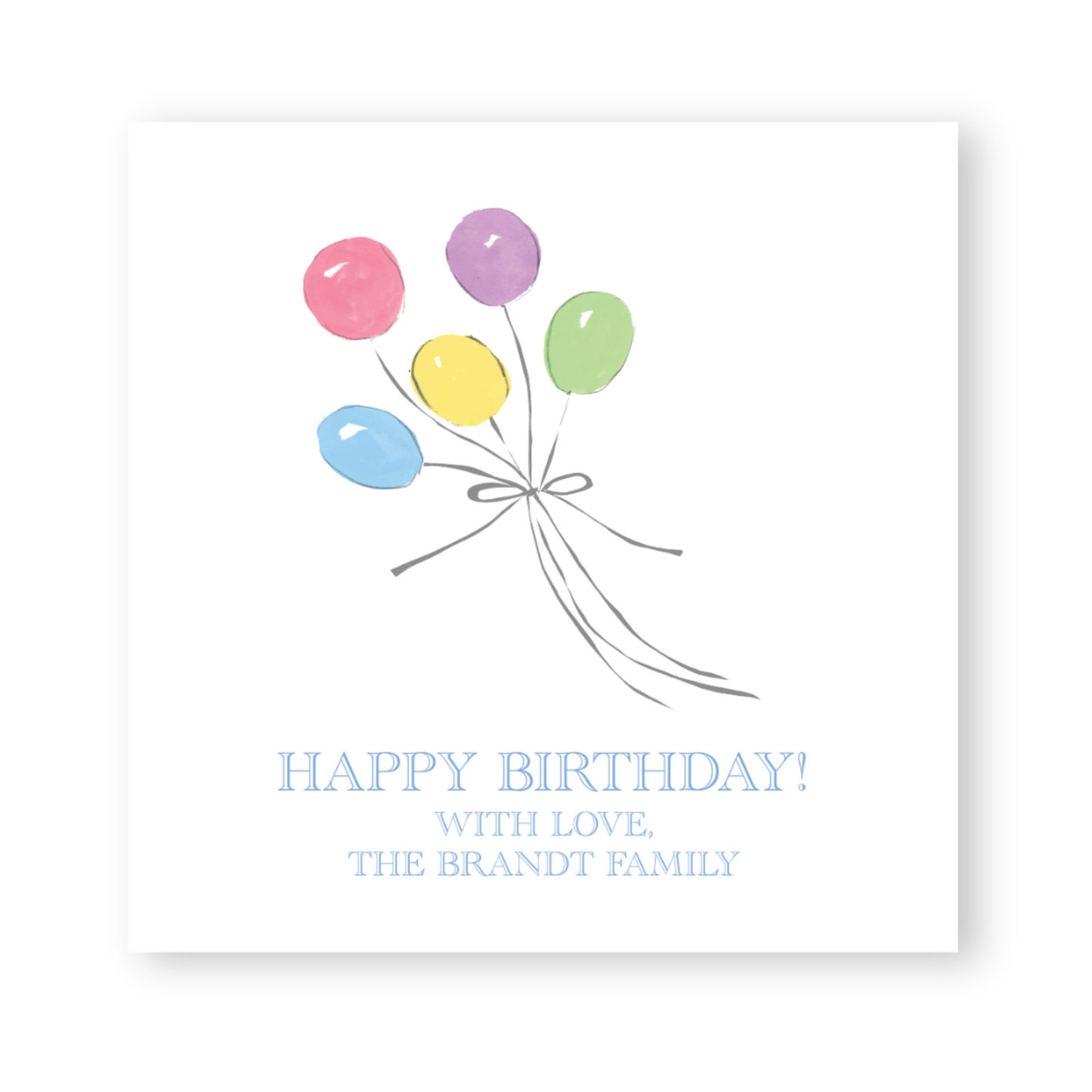 a birthday card with a bunch of balloons