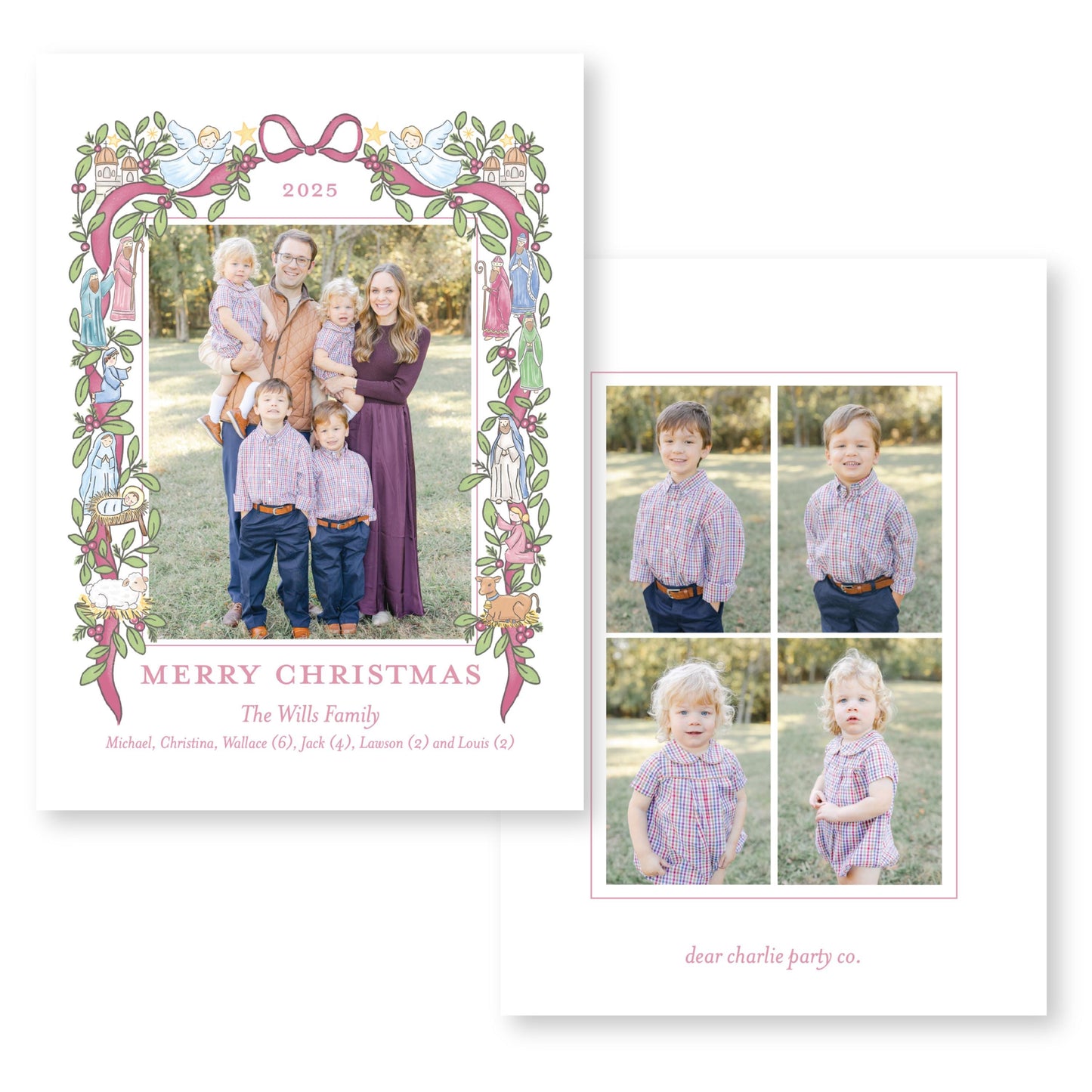 The Nativity Story Berry Bow | 5x7 Holiday Photo Card with Envelope