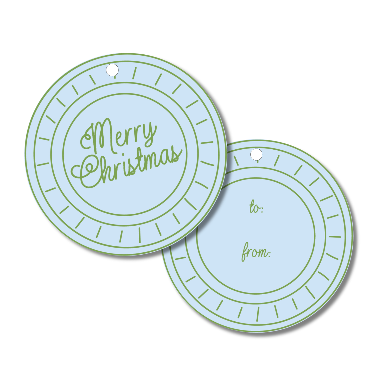 Doodle Border Round Hanging Gift Tag