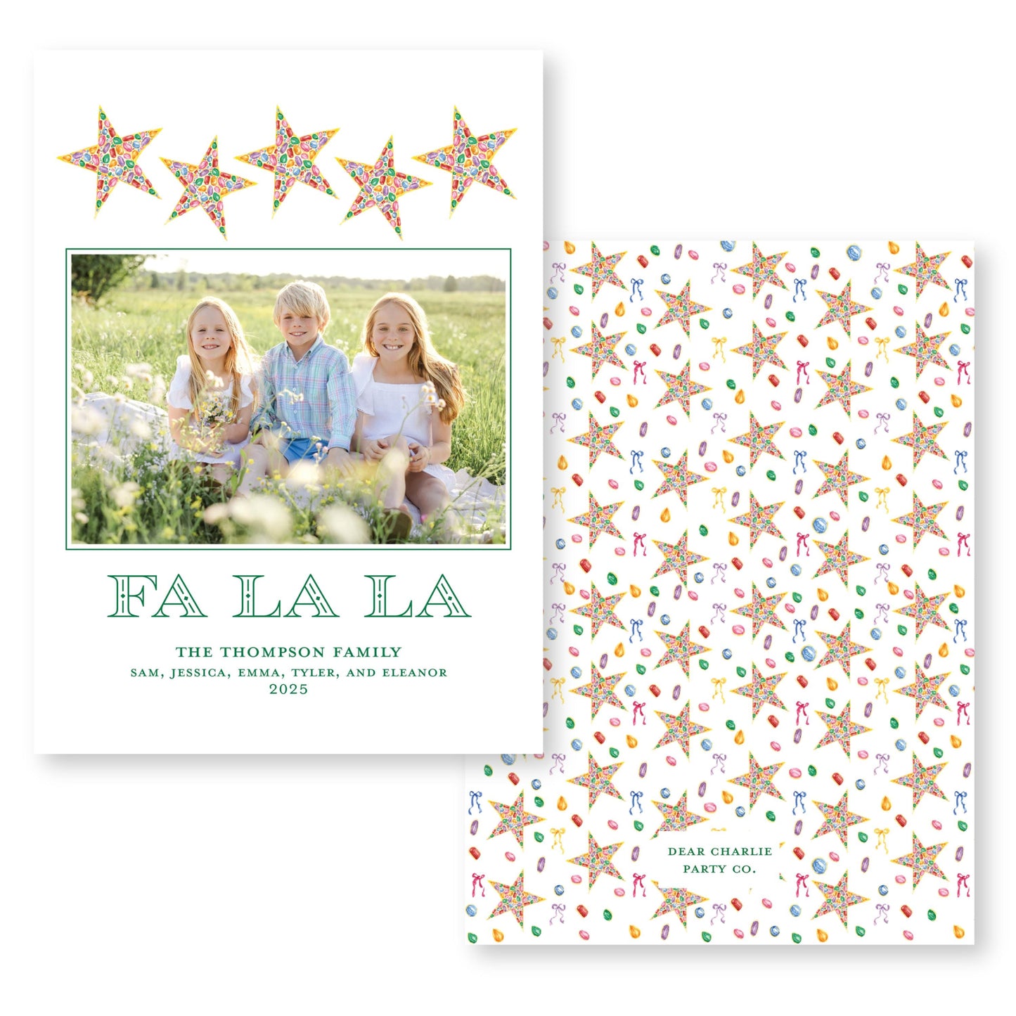 PRINTED Exclusive Art Holiday Card | Christmas Jewels | 5x7 Holiday Photo Card with Envelope