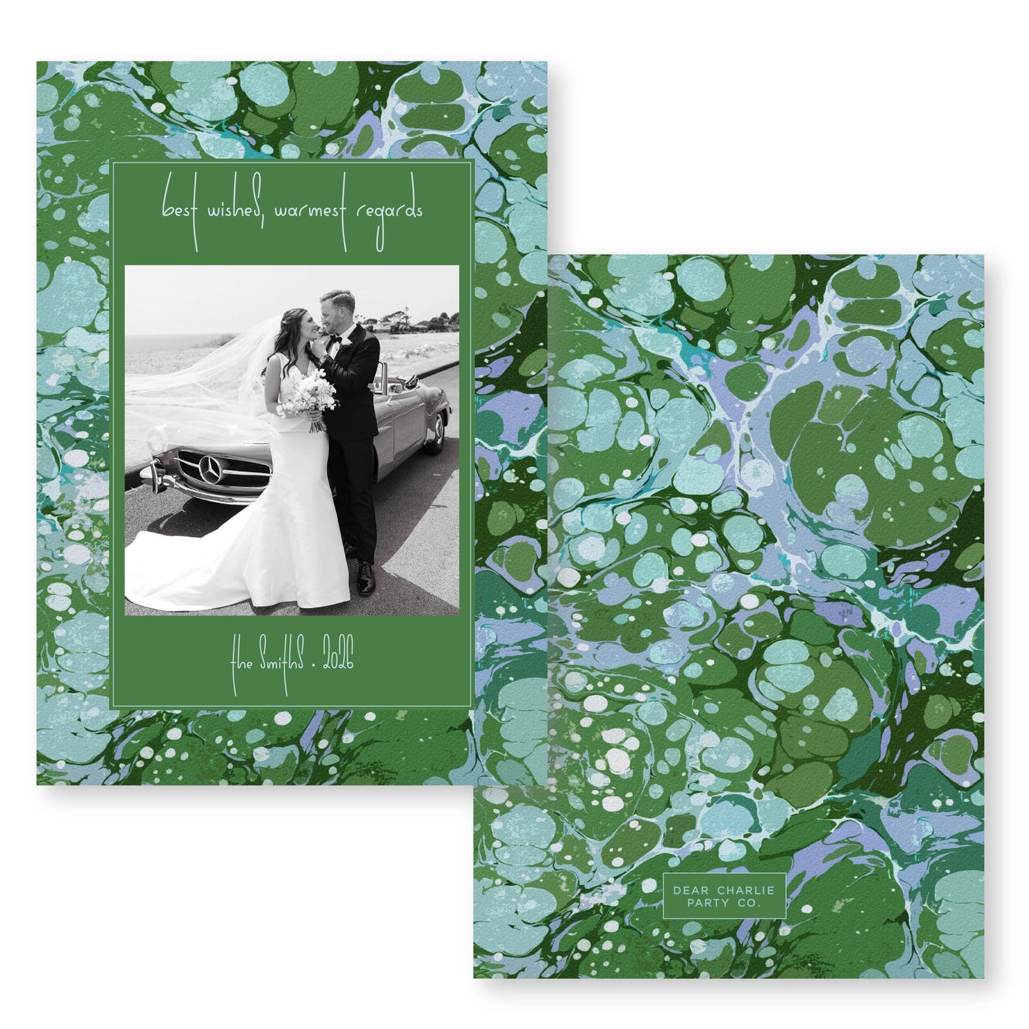 Marble Merriment in Lakeside Card | 5x7 Holiday Photo Card with Envelope