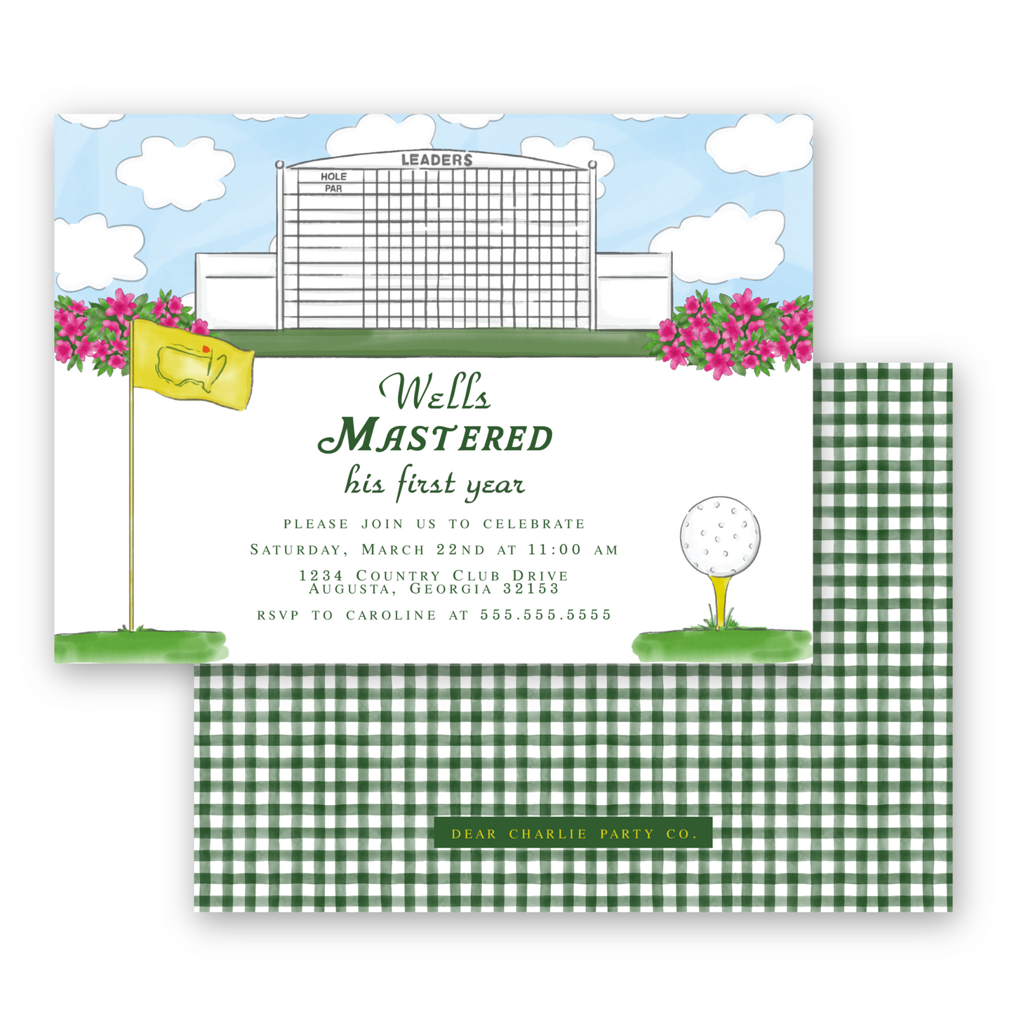 Golf Tournament Birthday Invitation