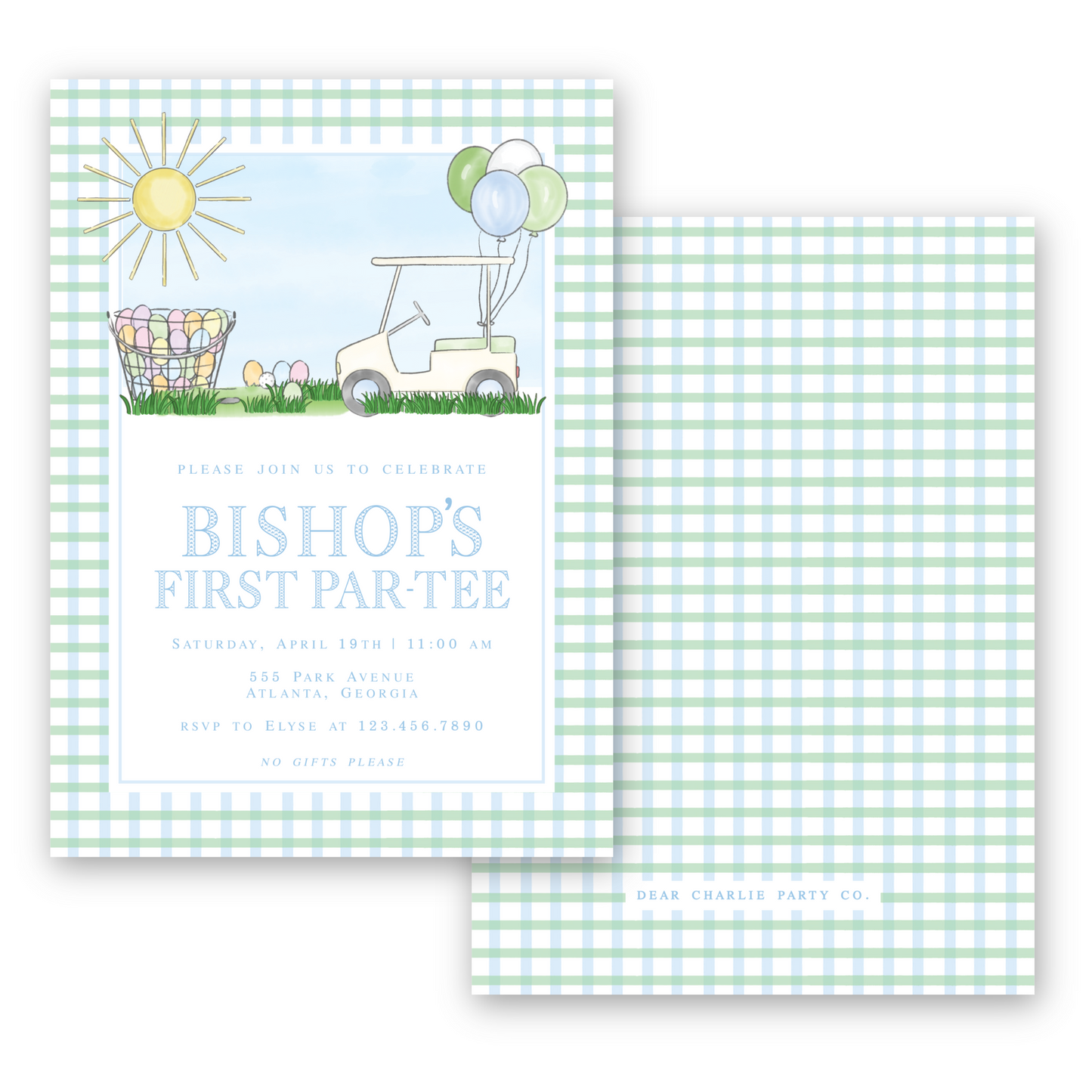 Easter Golf Birthday Invitation
