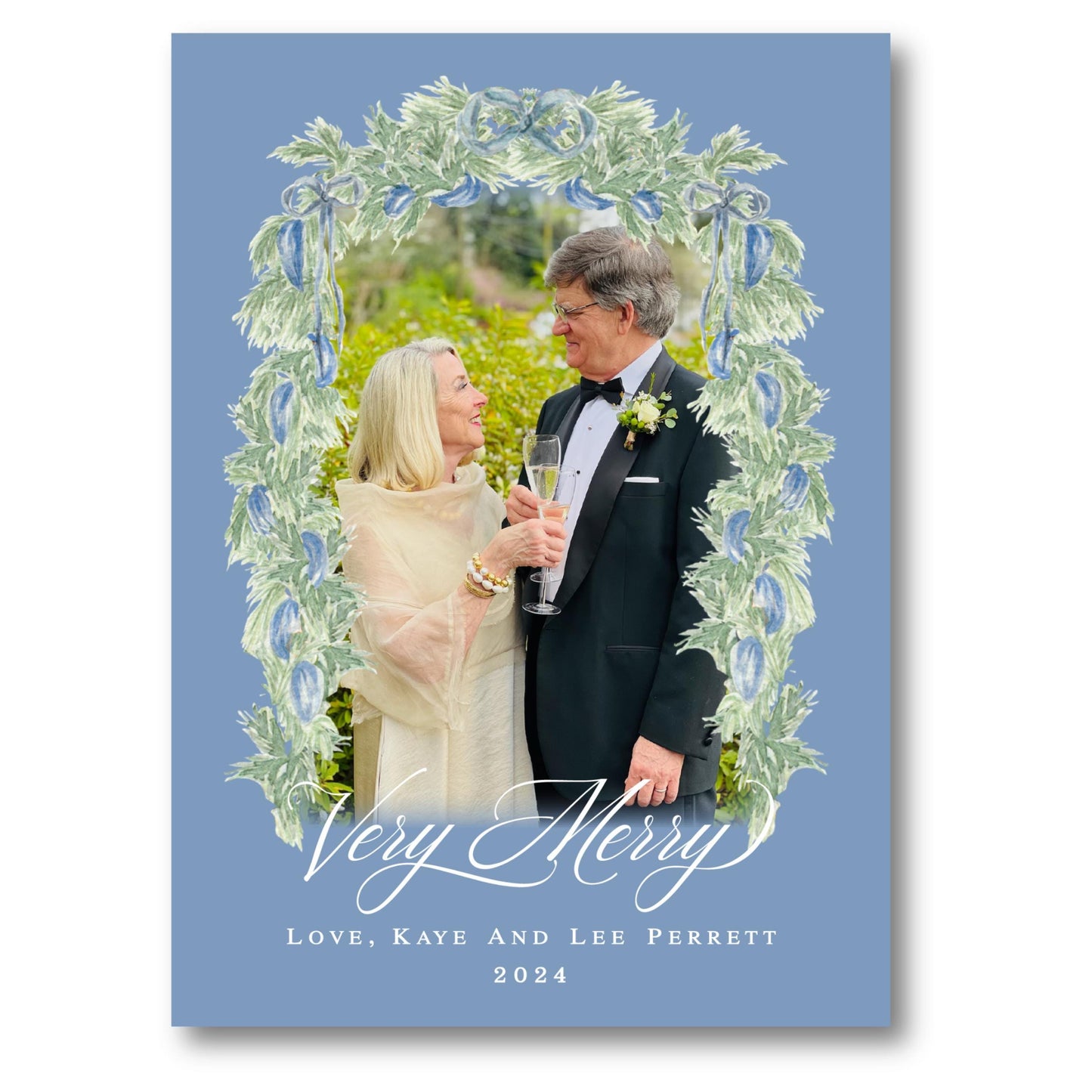 a wedding card with a picture of a couple