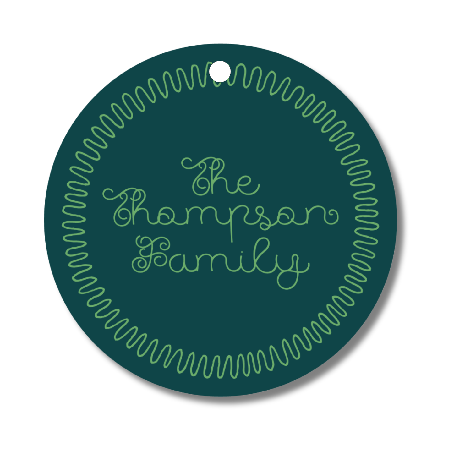 Doodle Border Round Hanging Gift Tag