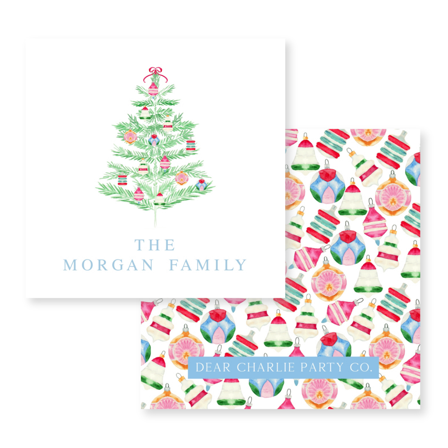 a christmas card with a christmas tree on it