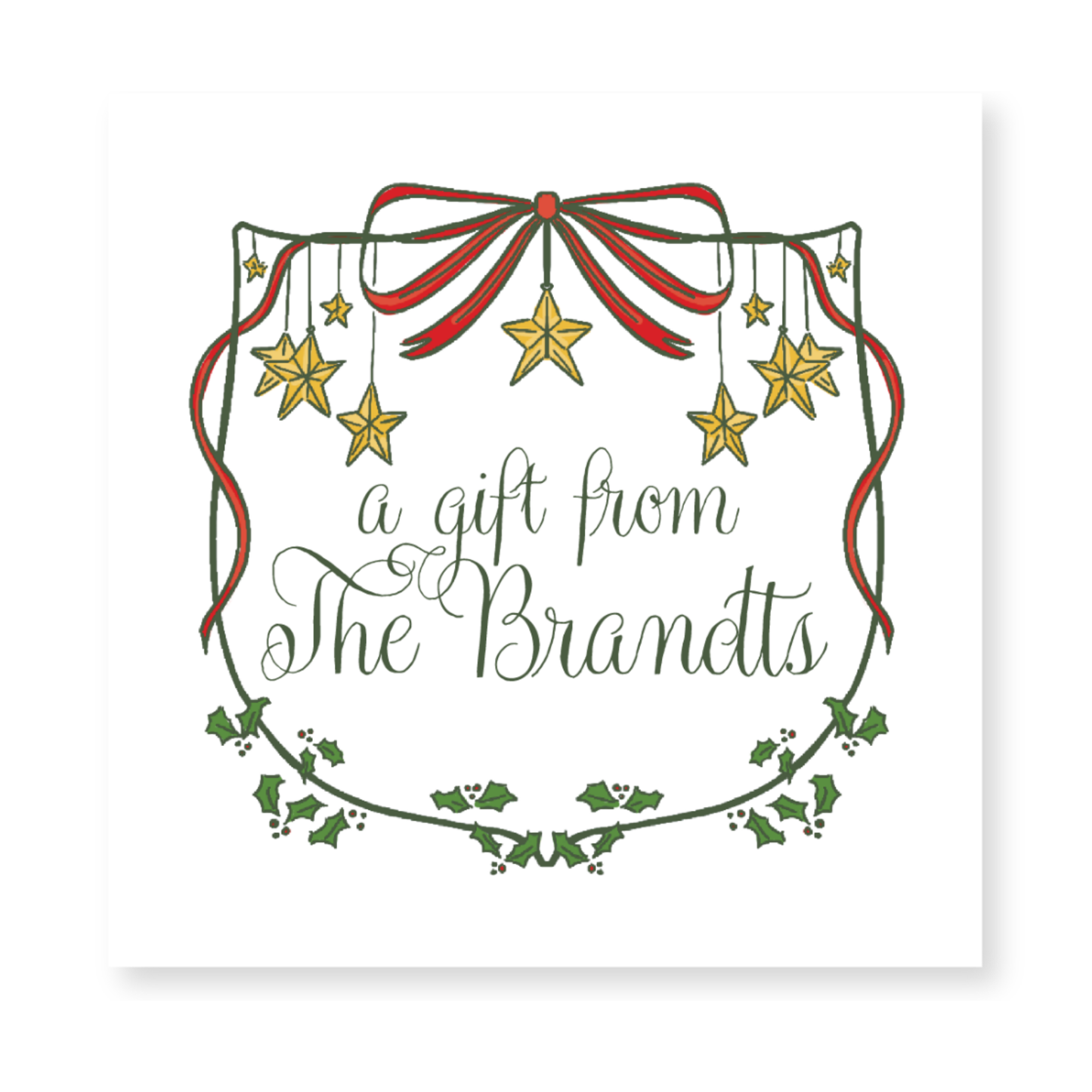 a christmas card with the words a gift from the brands