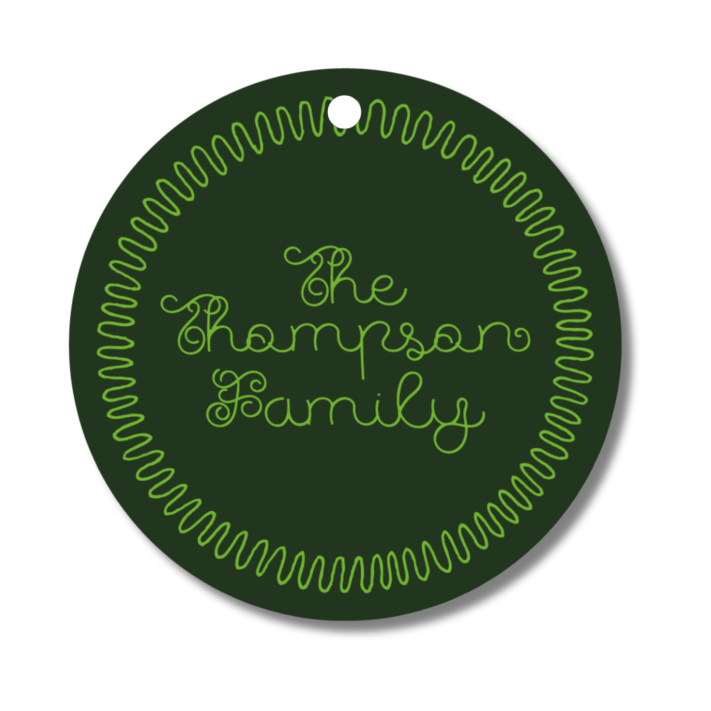 Doodle Border Round Hanging Gift Tag
