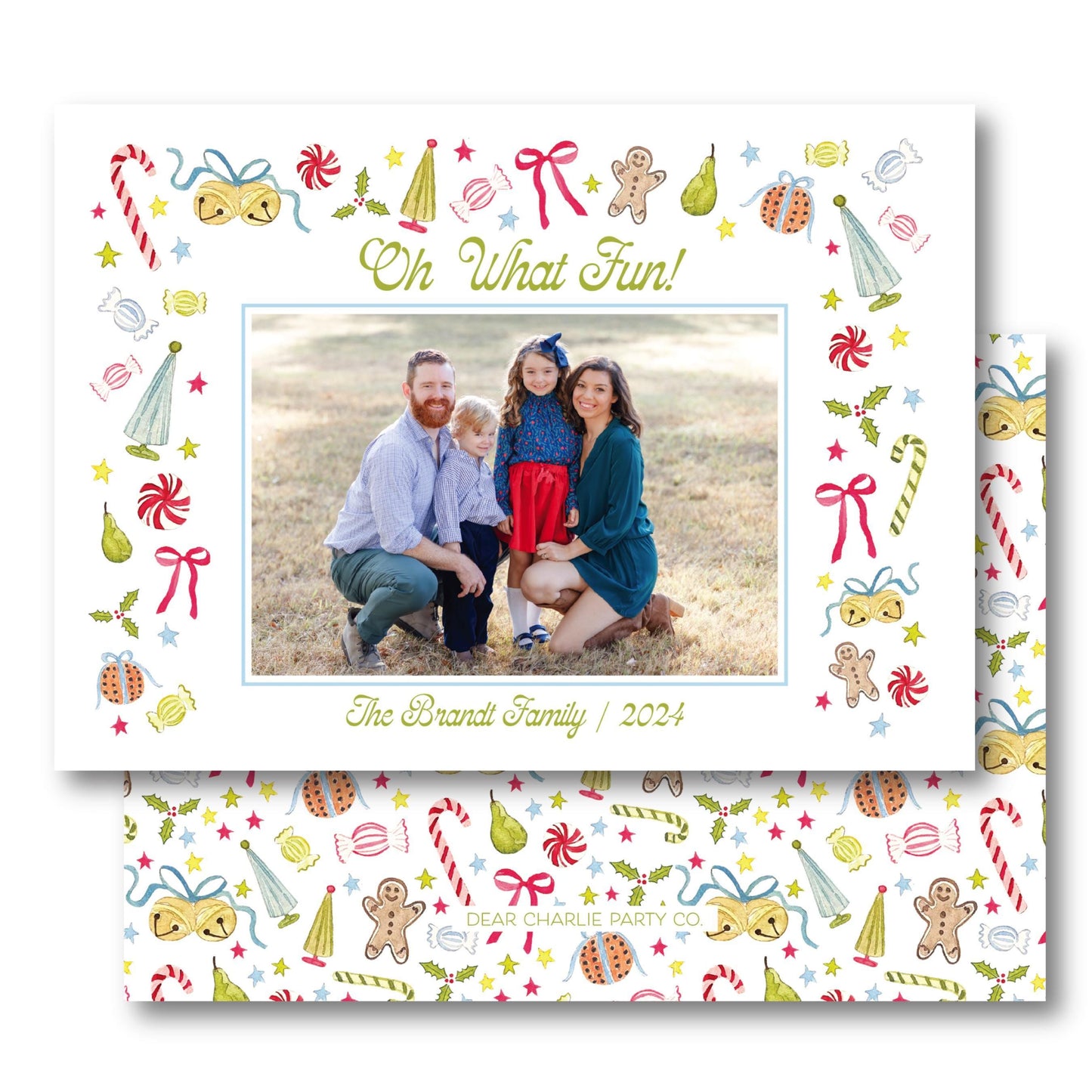 a christmas card with a picture of a family