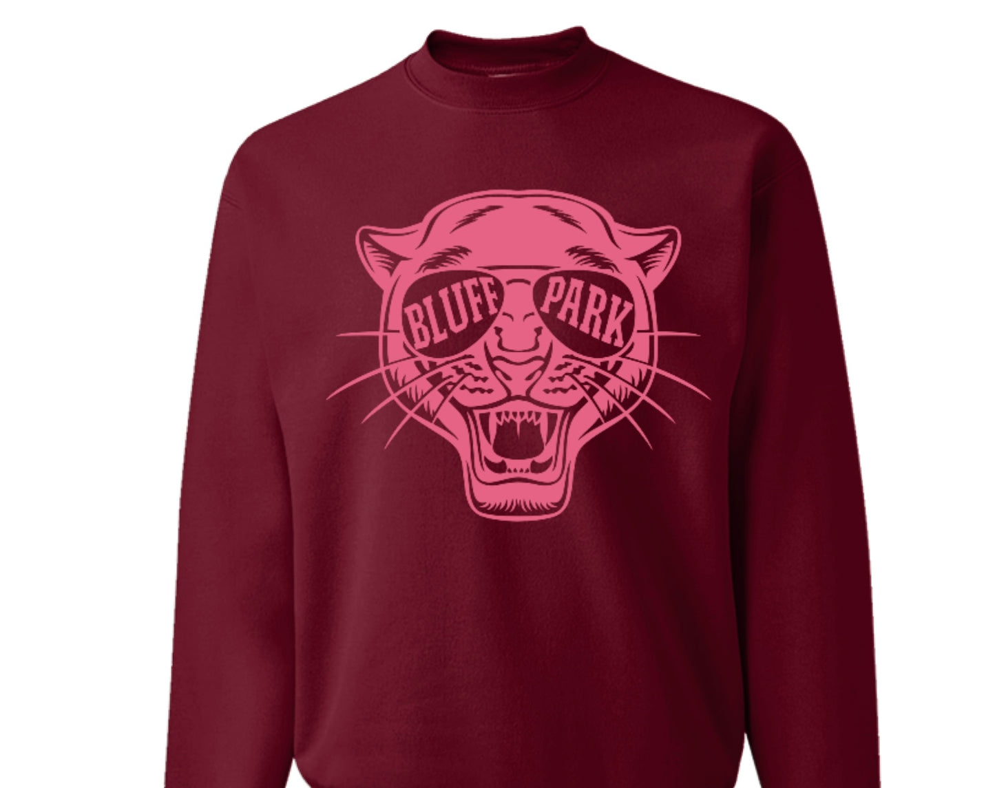 Bluff Park Panther Head Sweatshirt Berry / Pink