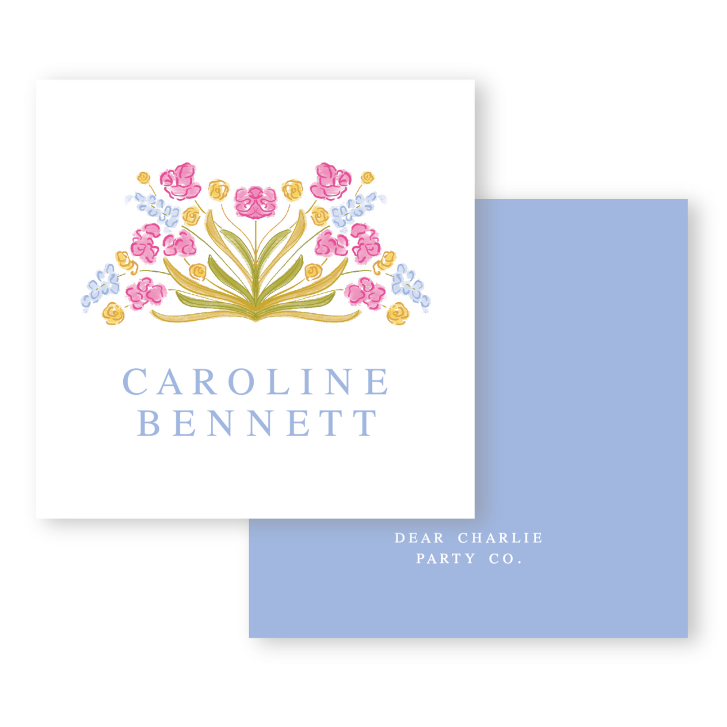 Block Floral Enclosure Card, Gift Tag Stickers