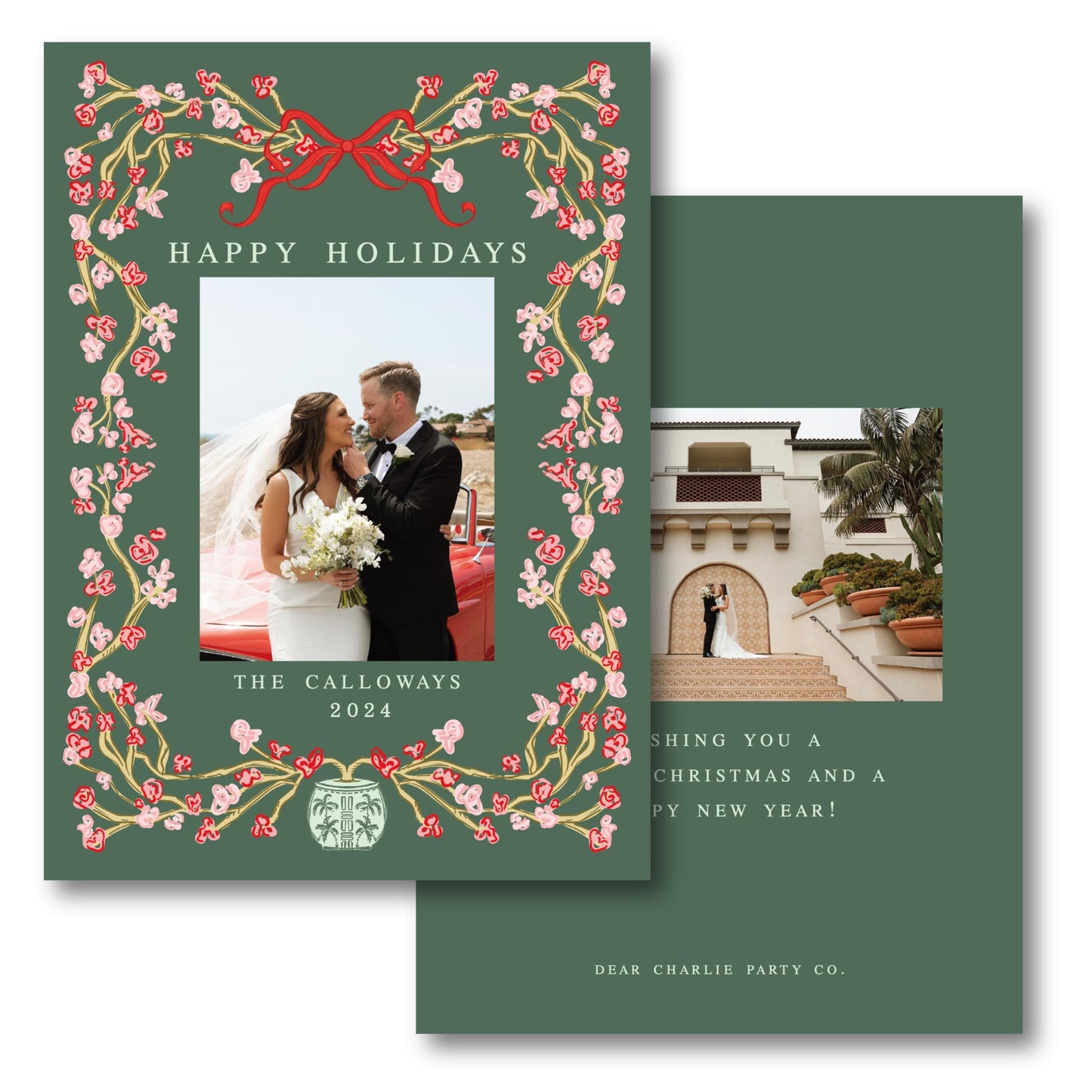 O Orchid Tree in Green Holiday Card | 5x7 Holiday Photo Card with Envelope