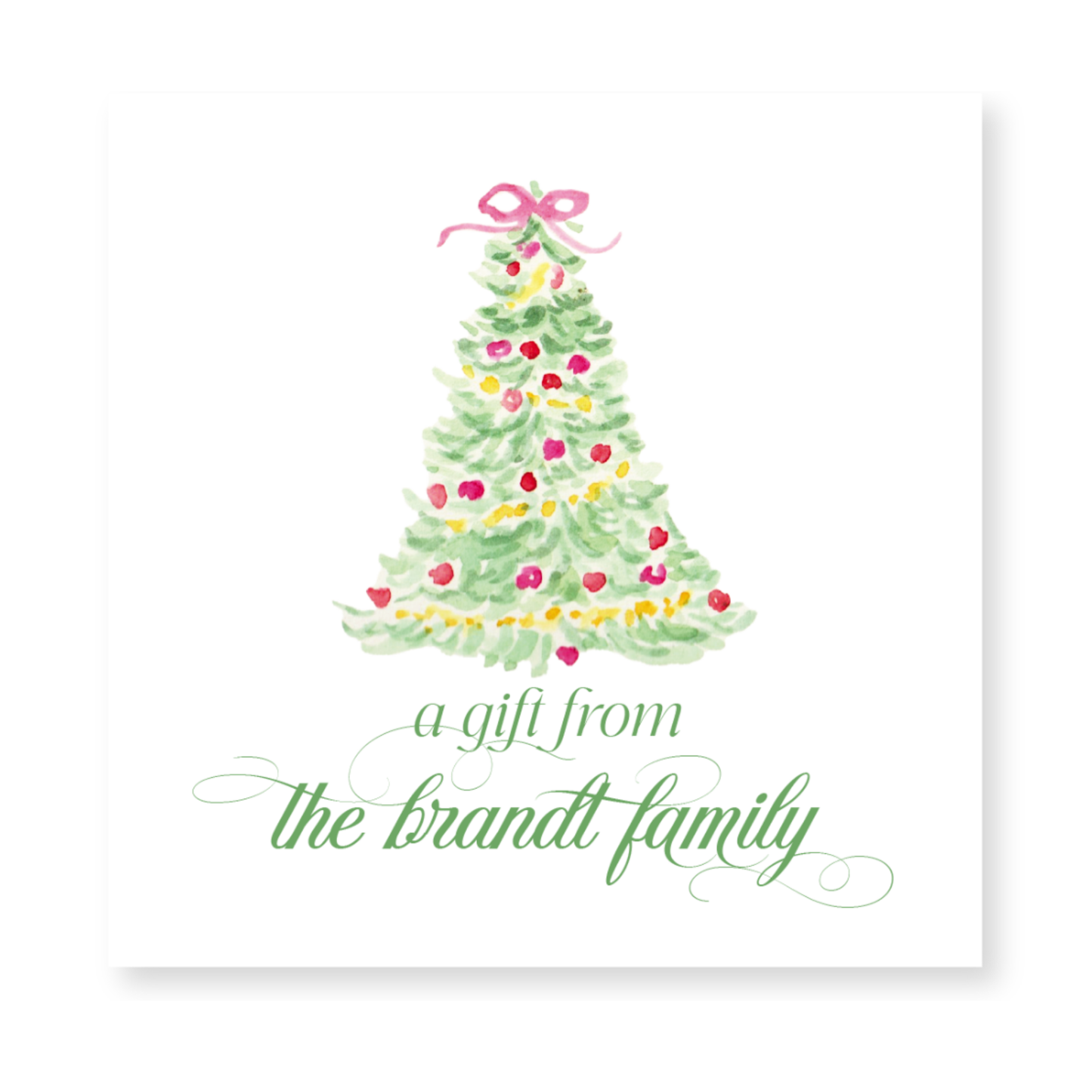 a card with a christmas tree on it