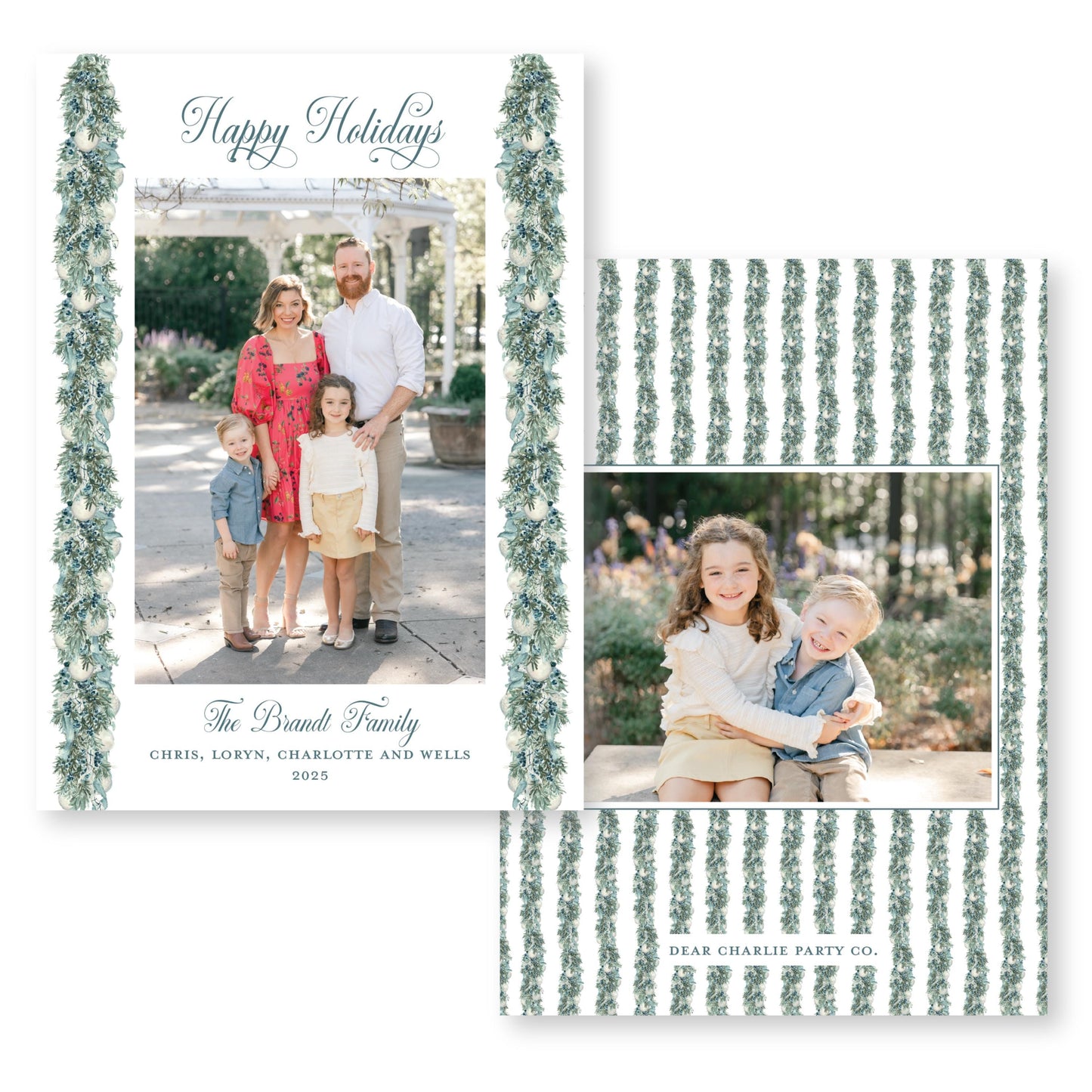 Joyful Juniper Holiday Card, White | 5x7 Holiday Photo Card with Envelope