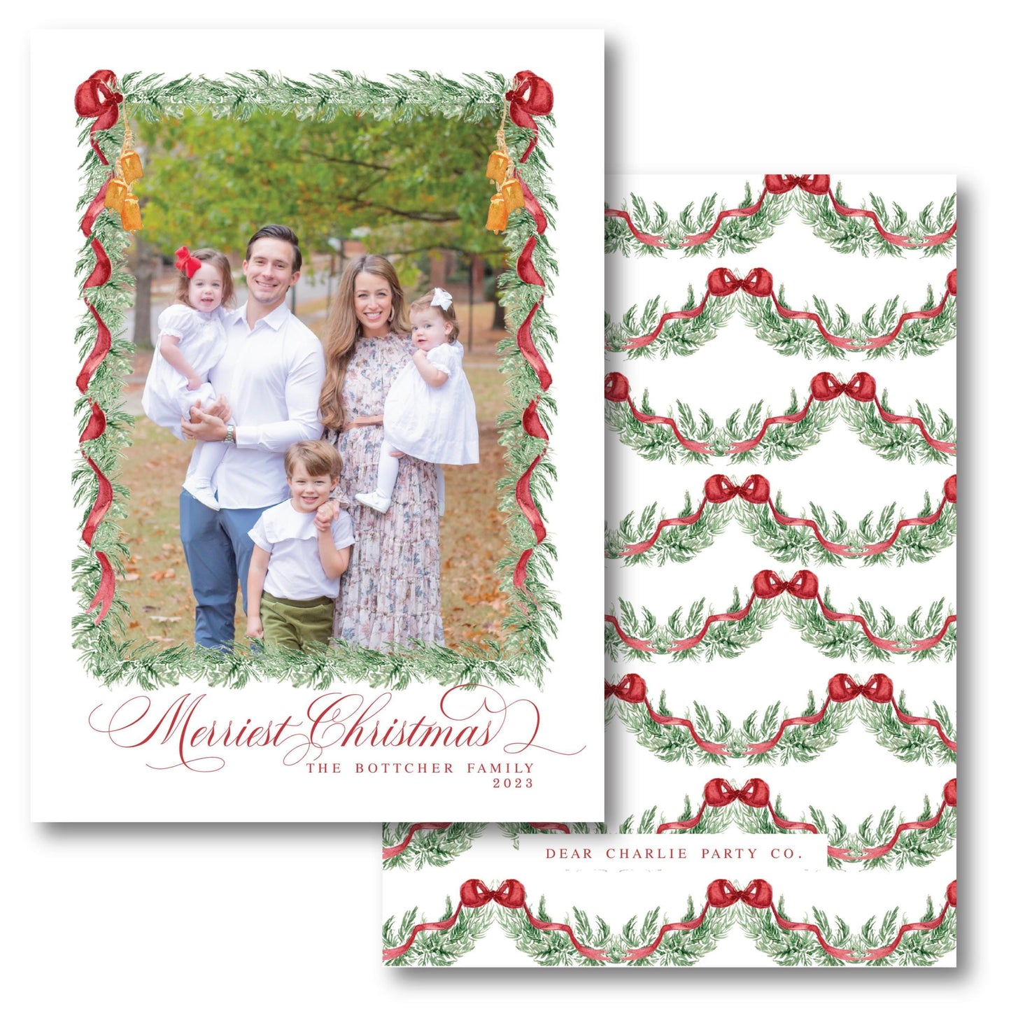 a christmas card with a photo of a family