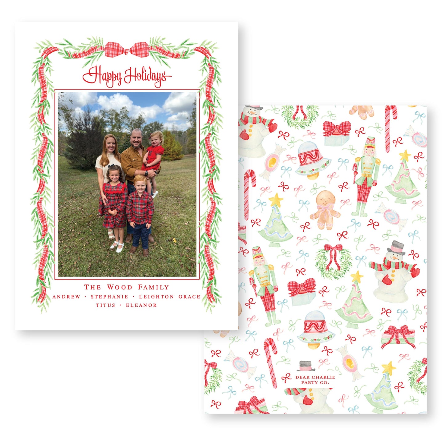 Santas Staples Frame | 5x7 Holiday Photo Card with Envelope